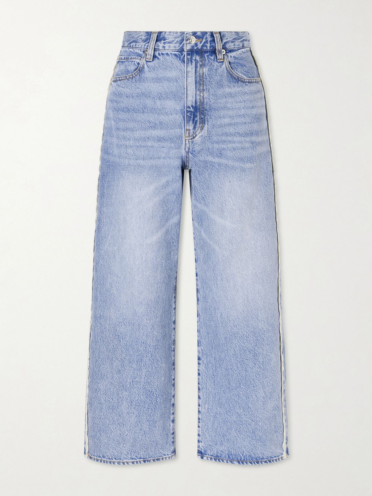 the crochet bow crop high rise wide leg jeans