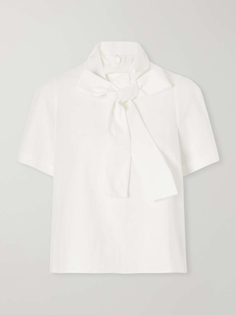 SHUSHU/TONG Bow-detailed Linen Blouse | Thumbnail 6