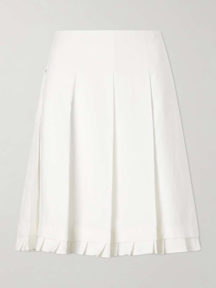SHUSHU/TONG Pleated Linen Midi Skirt | Thumbnail 6 SHUSHU/TONG Pleated Linen Midi Skirt | Thumbnail 6