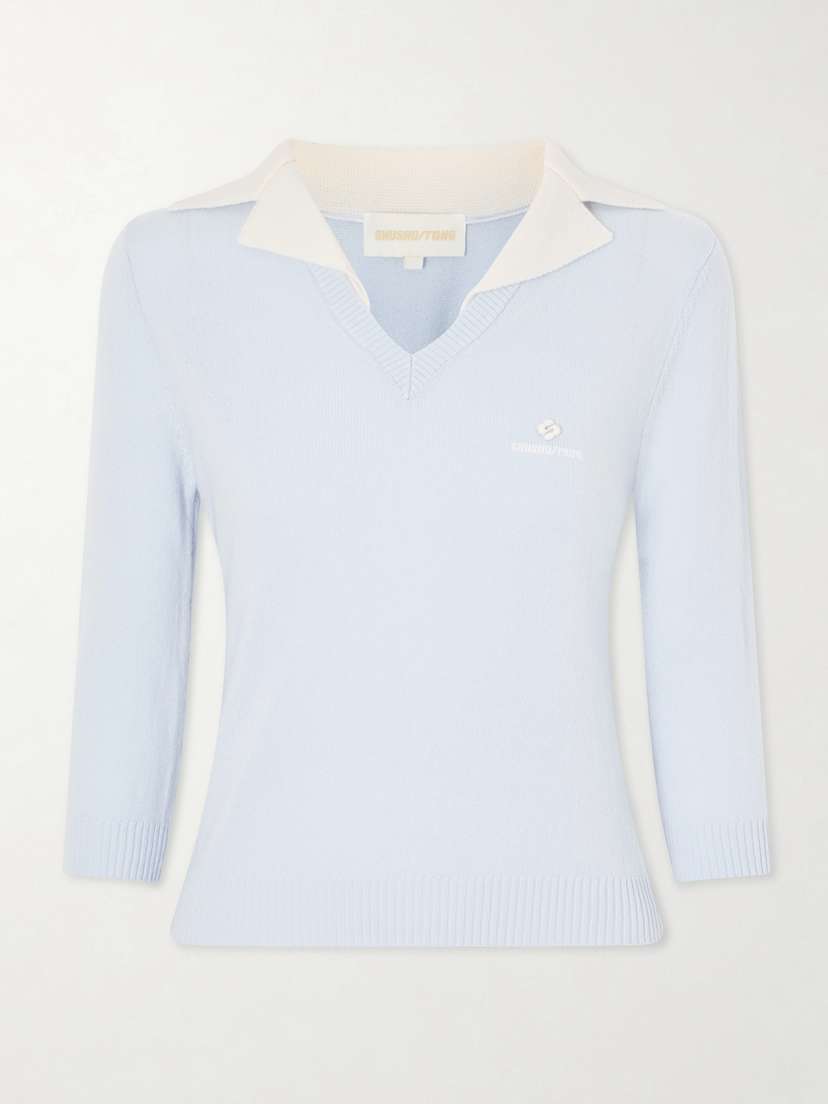 SHUSHU/TONG Logo-appliquéd Ribbed Wool Top | Thumbnail 5 SHUSHU/TONG Logo-appliquéd Ribbed Wool Top | Thumbnail 5
