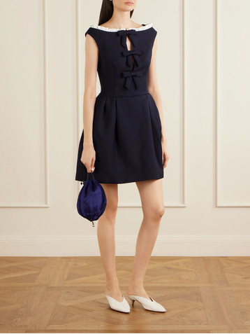 SHUSHU/TONG Bow cut-out sleeveless wool mini dress