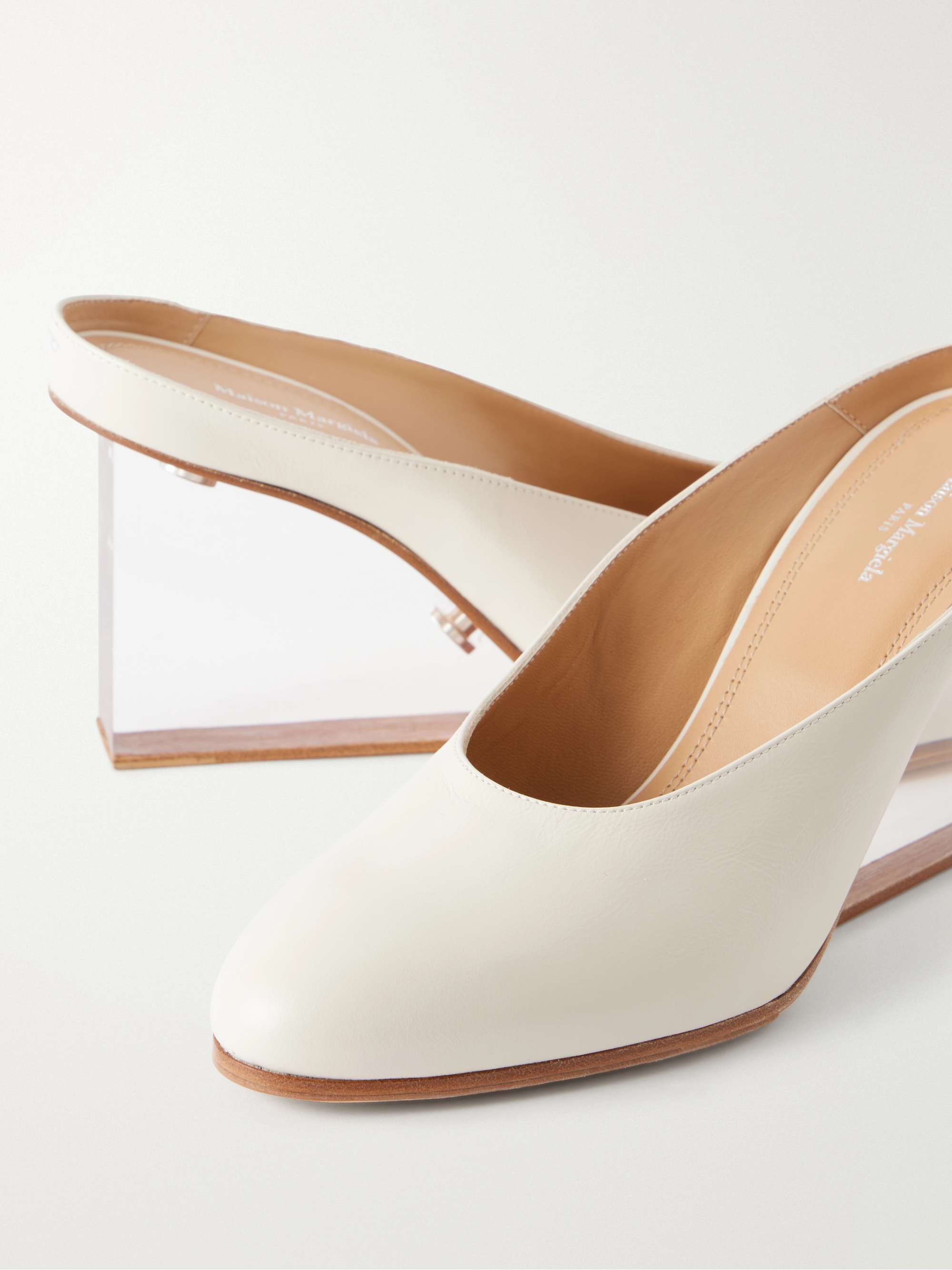 MAISON MARGIELA Plexi 80 leather wedge sandals | NET-A-PORTER