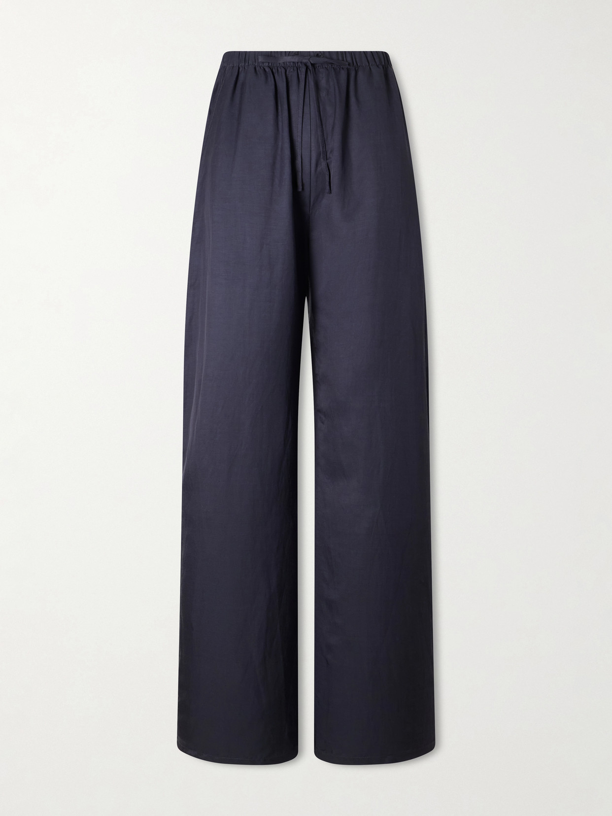Leset Daniel Satin Wide-leg Pants In Blue