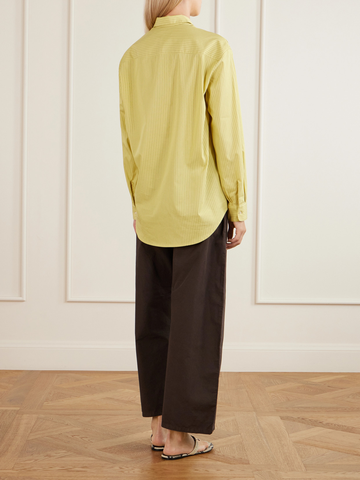 Yoshi Striped Cotton And Lyocell-Blend Poplin Shirt