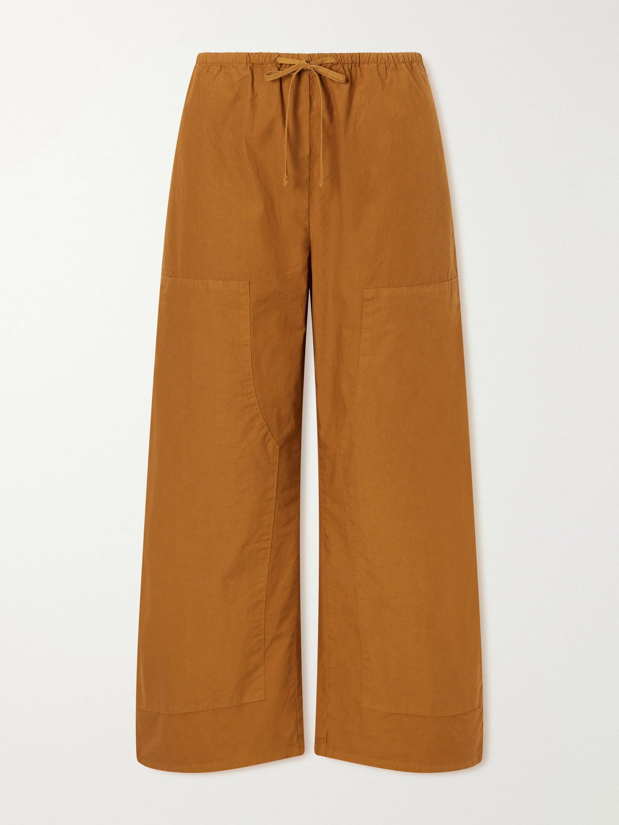 Leset Kyoto Cotton Wide-leg Pants In Brown