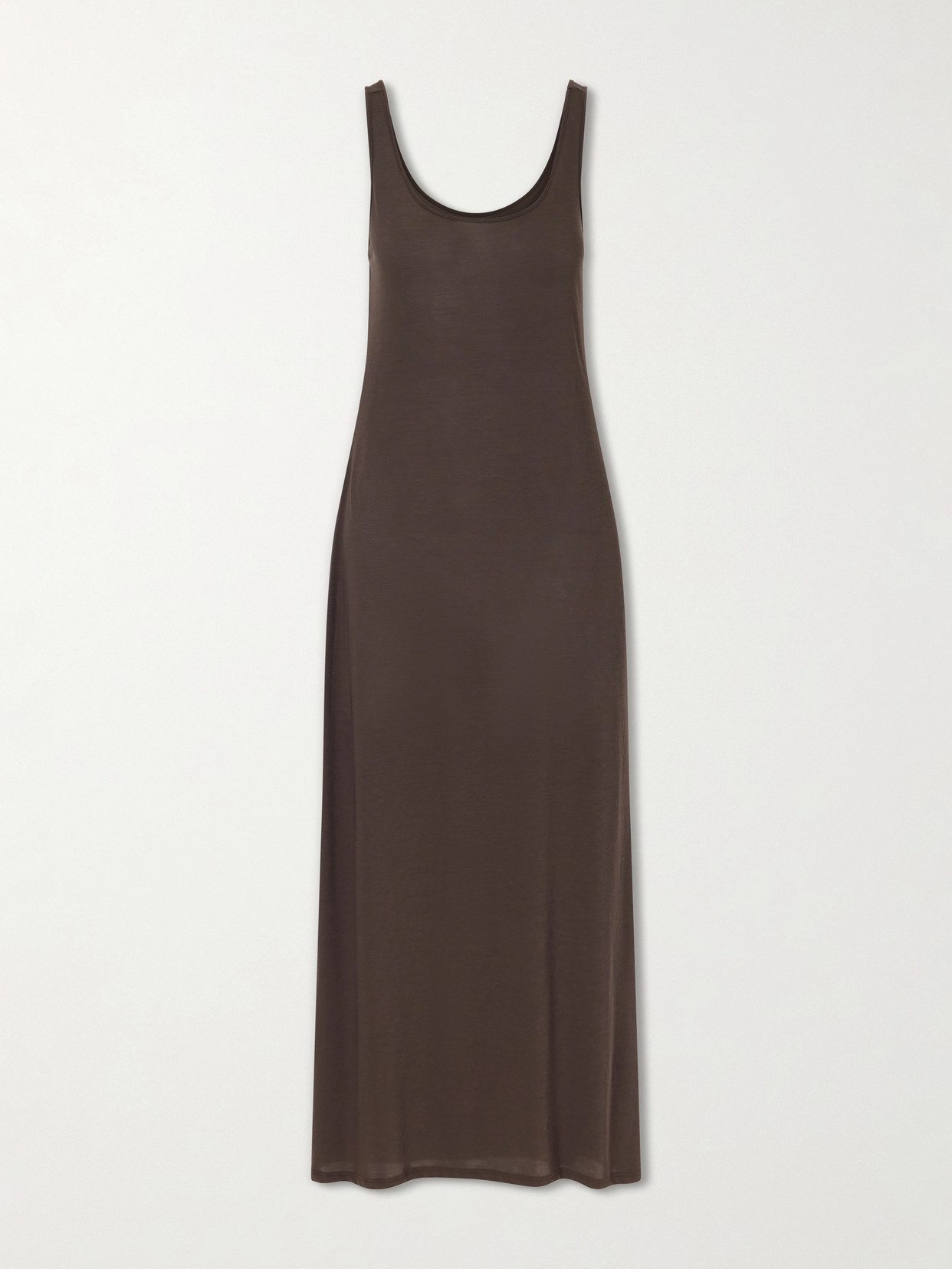 Leset Milo Cotton-jersey Maxi Dress In Brown