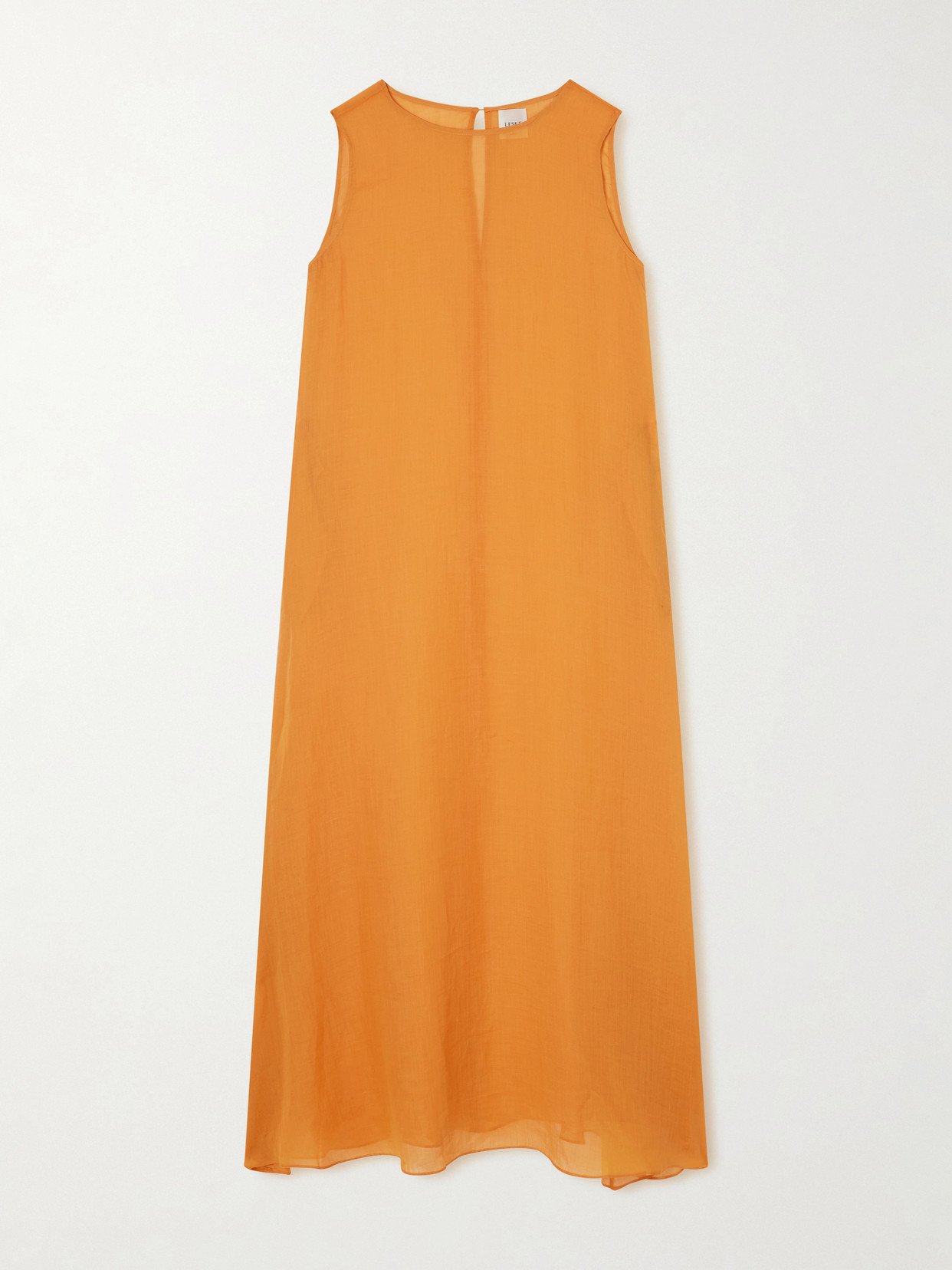 Leset Niko Ramie-gauze Maxi Dress In Orange