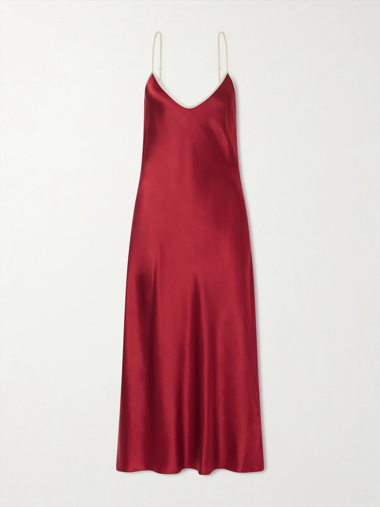 Comme Si Silk-charmeuse Midi Dress In Burgundy