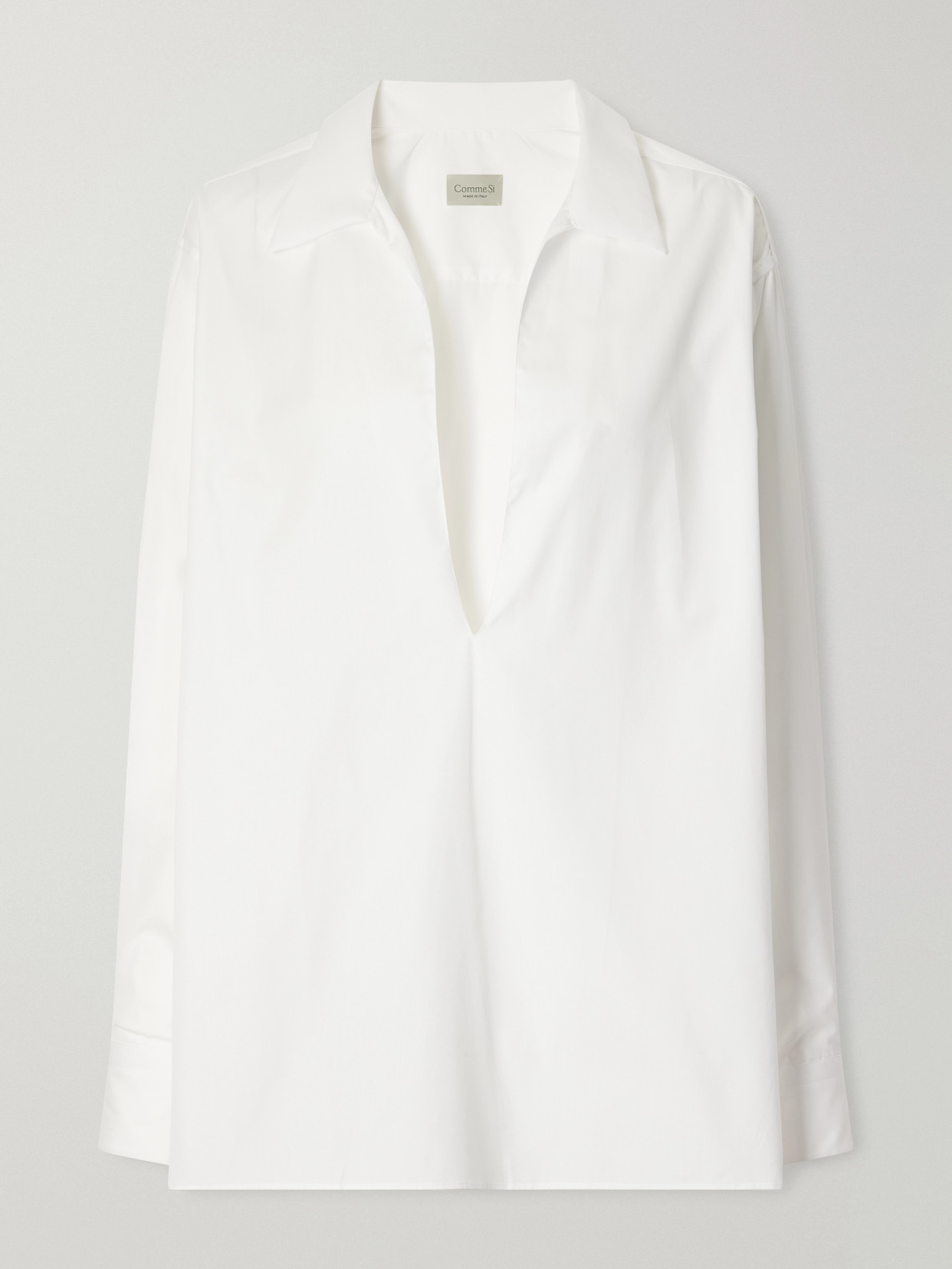 Comme Si Cotton-poplin Shirt In White