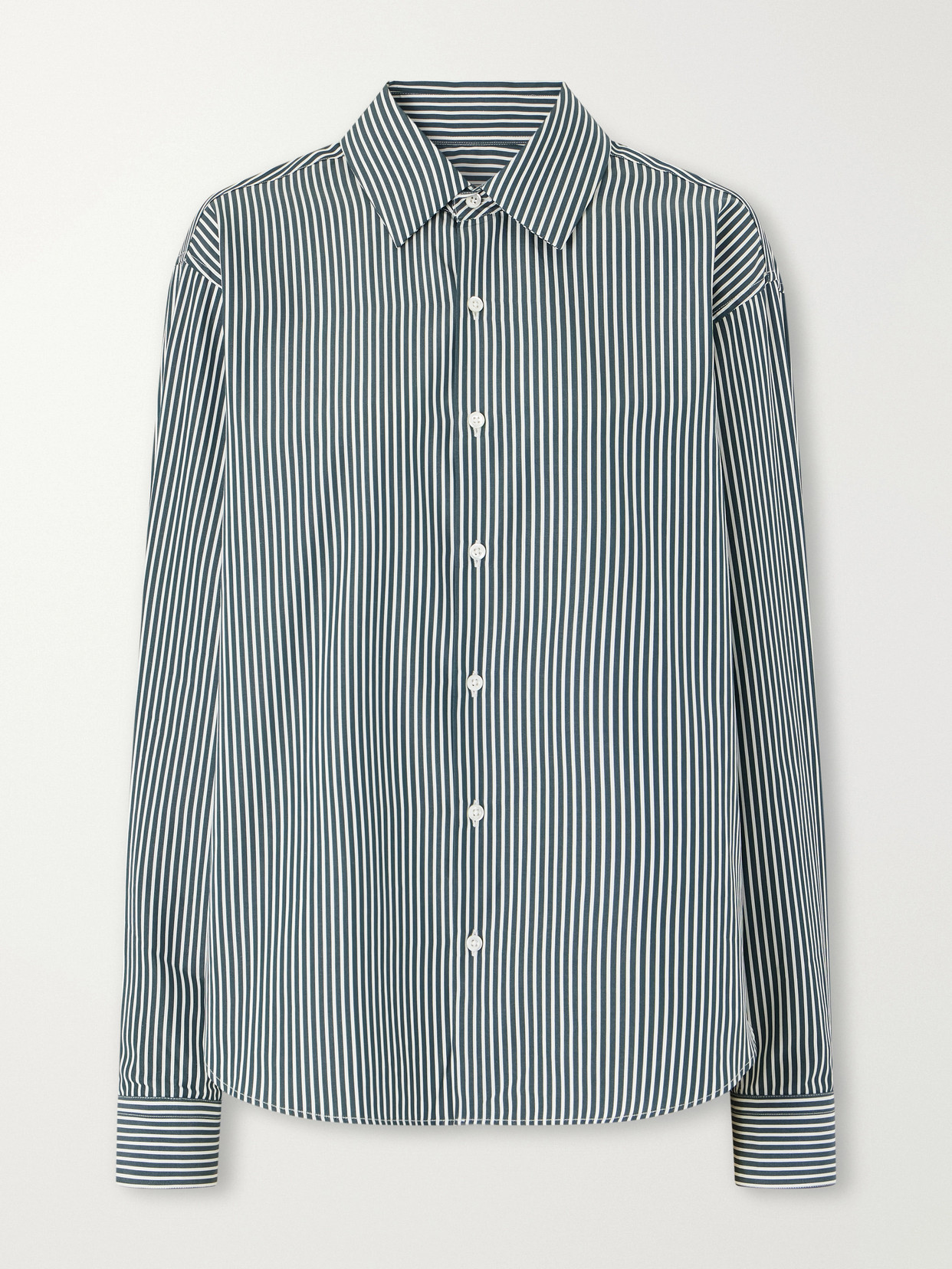 Comme Si La Shirt Classica Cotton-poplin Shirt In Green
