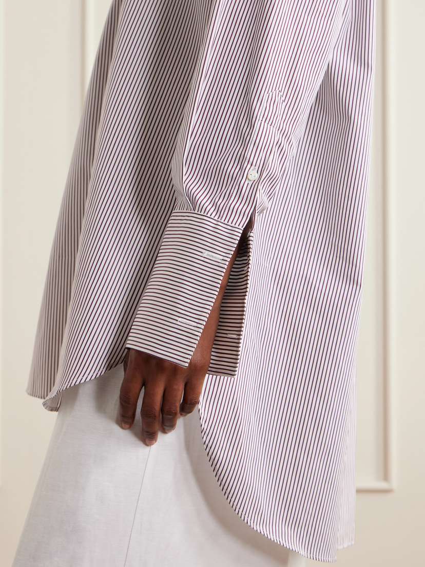 Comme Si Mandarin-collar Striped Cotton-poplin Tunic | Thumbnail 5 Comme Si Mandarin-collar Striped Cotton-poplin Tunic | Thumbnail 5
