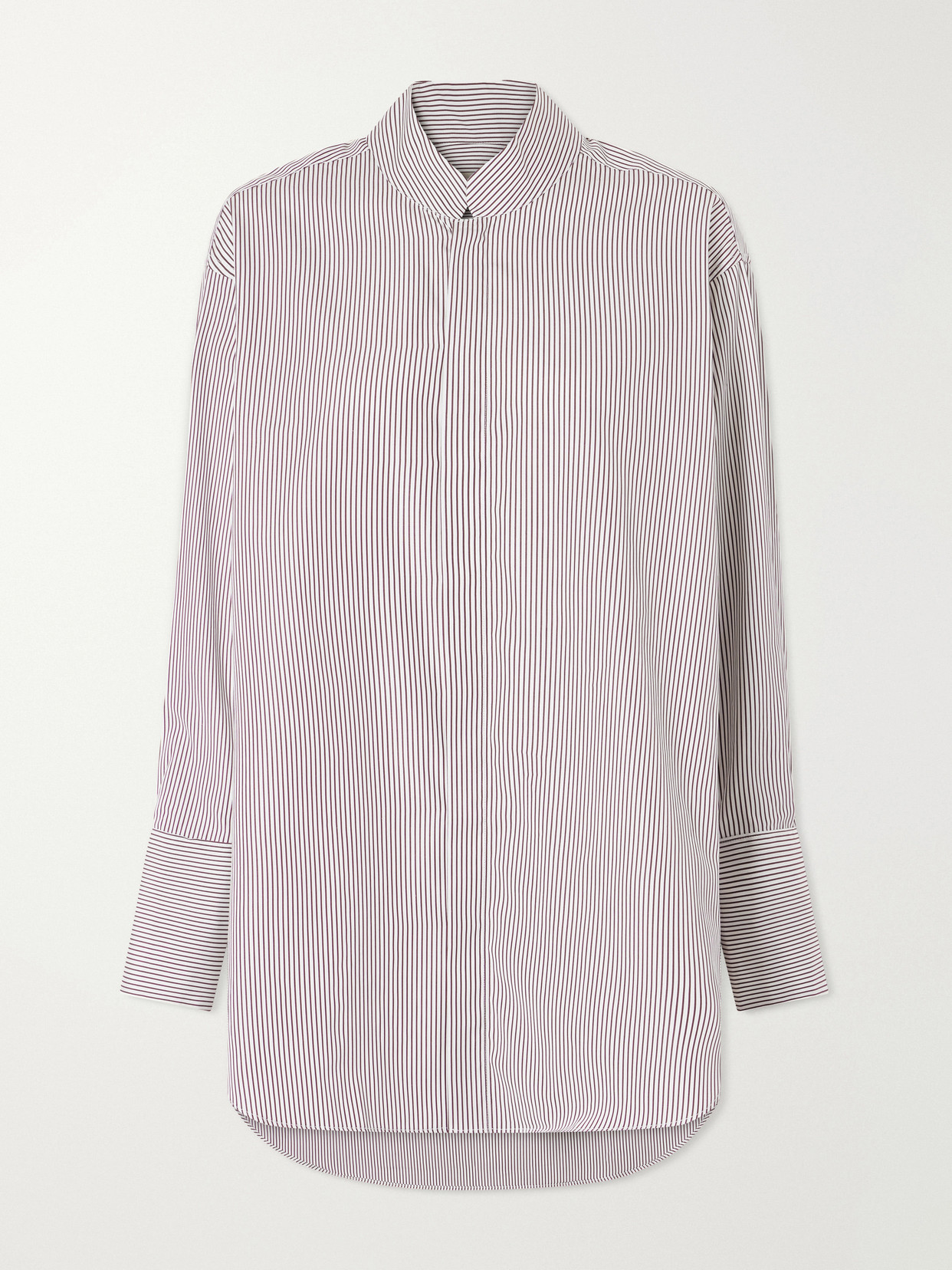 Comme Si Striped Cotton-poplin Shirt In Gray