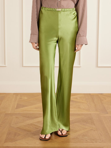 Comme Si Silk-bias straight-leg pants
