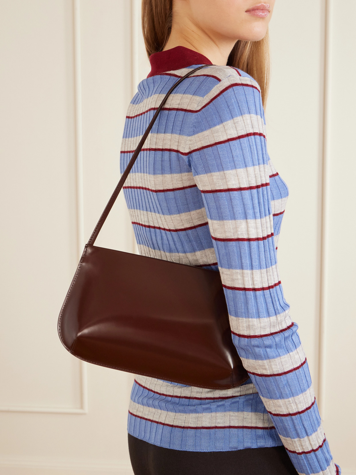 Fane Bra Leather Shoulder Bag In Multi