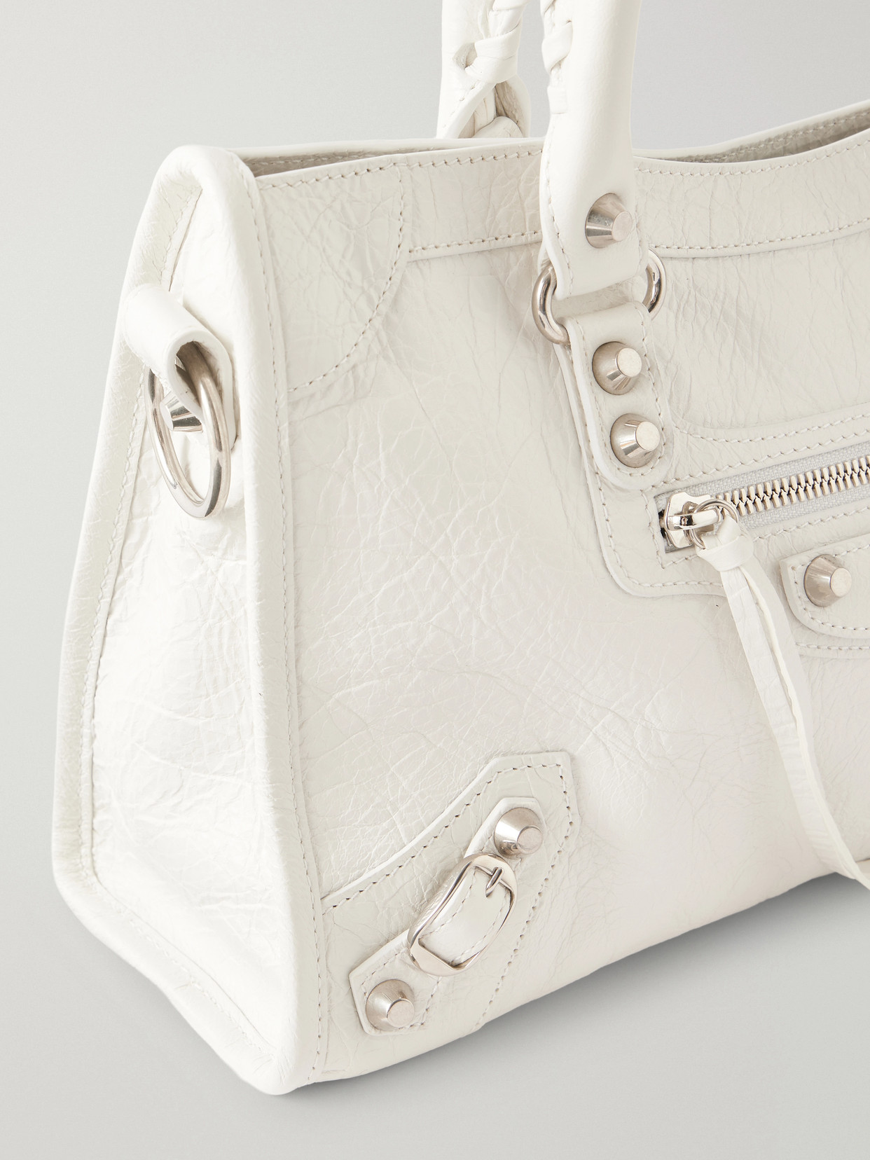 Le City Small Embellished Textured-Leather Tote