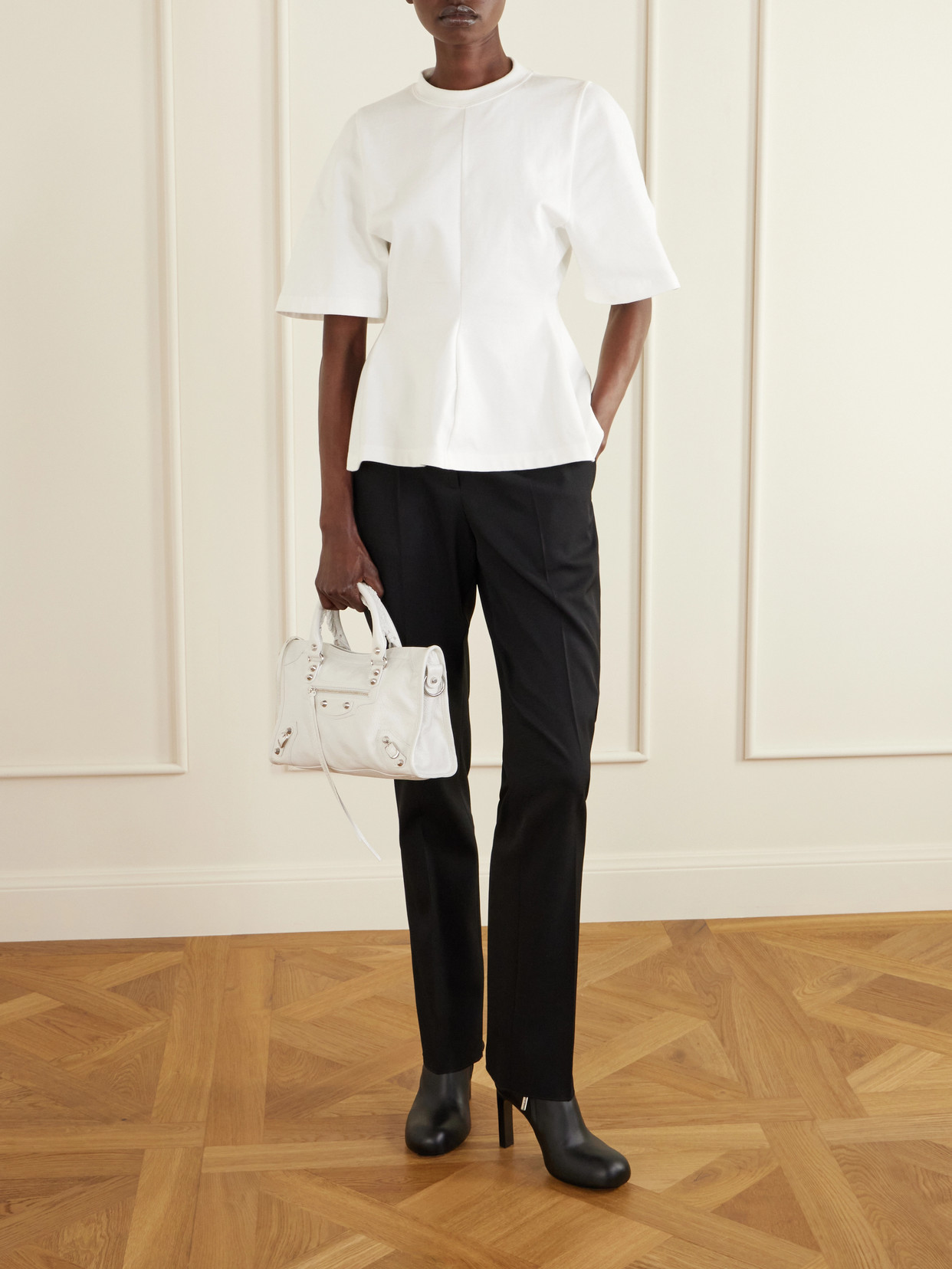 Le City Small Embellished Textured-Leather Tote