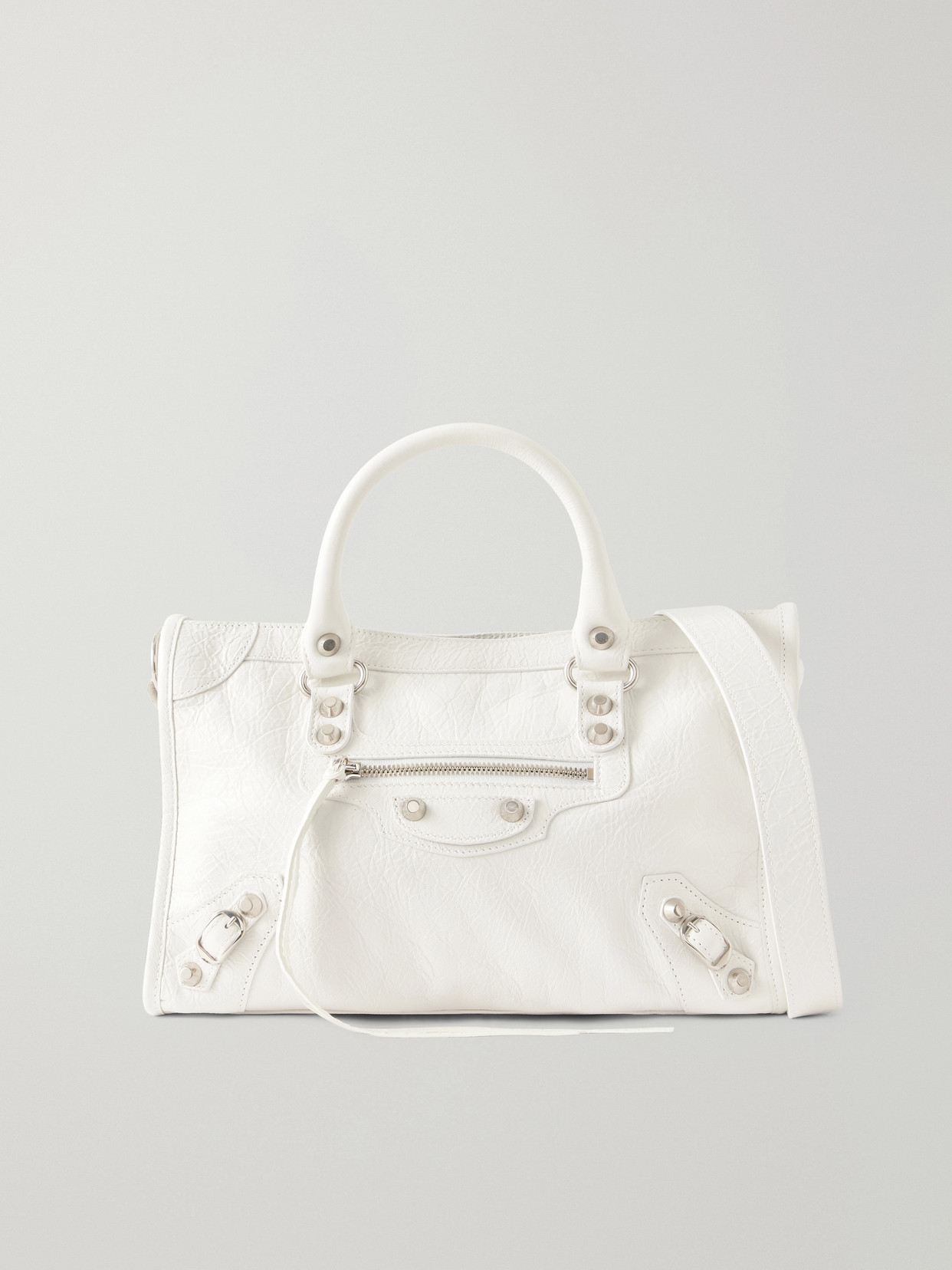 Le City Small Embellished Textured-Leather Tote