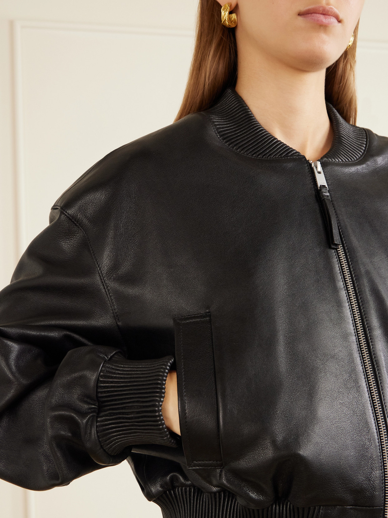 Hannan Leather Bomber Jacket