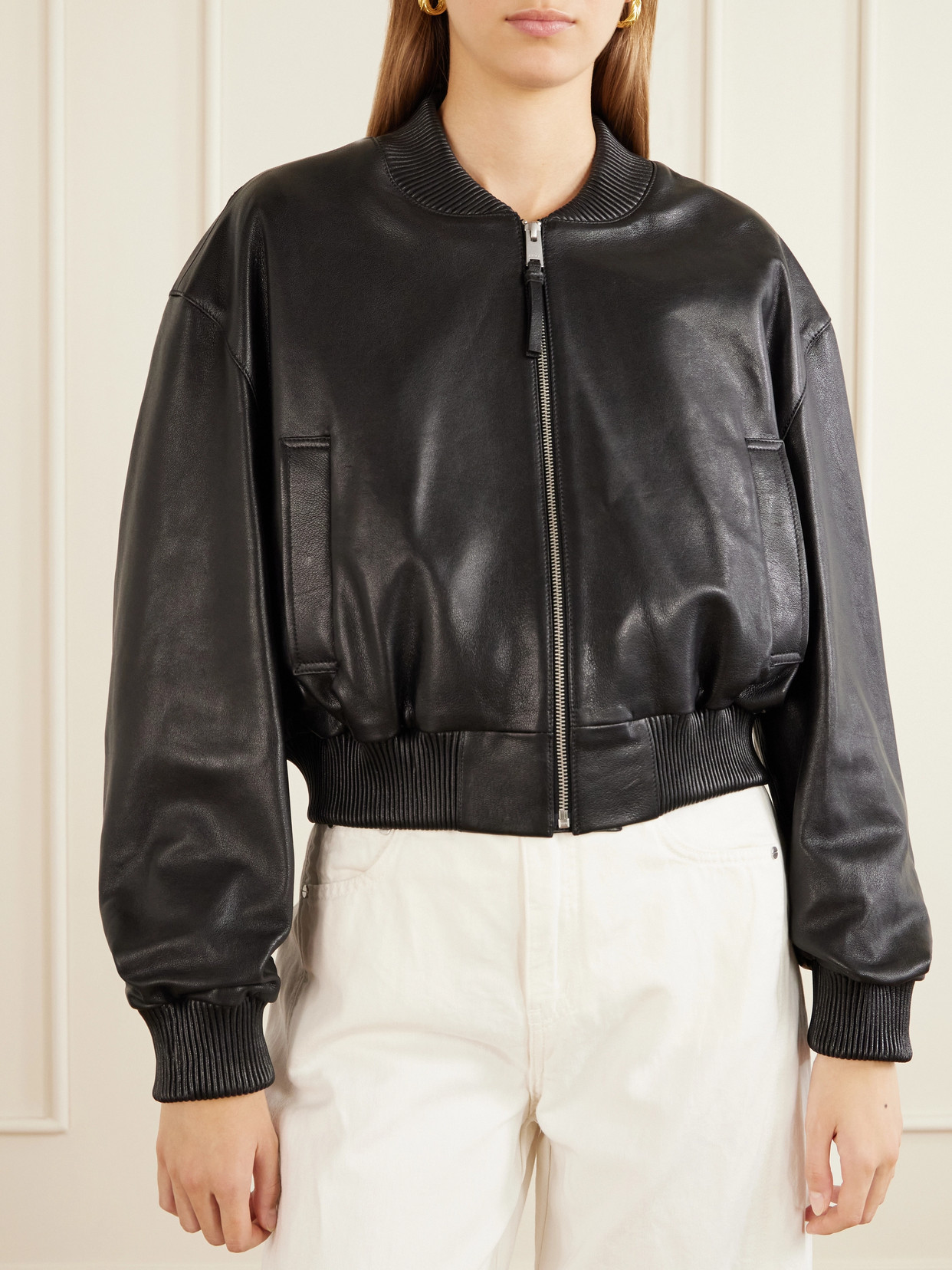 Hannan Leather Bomber Jacket