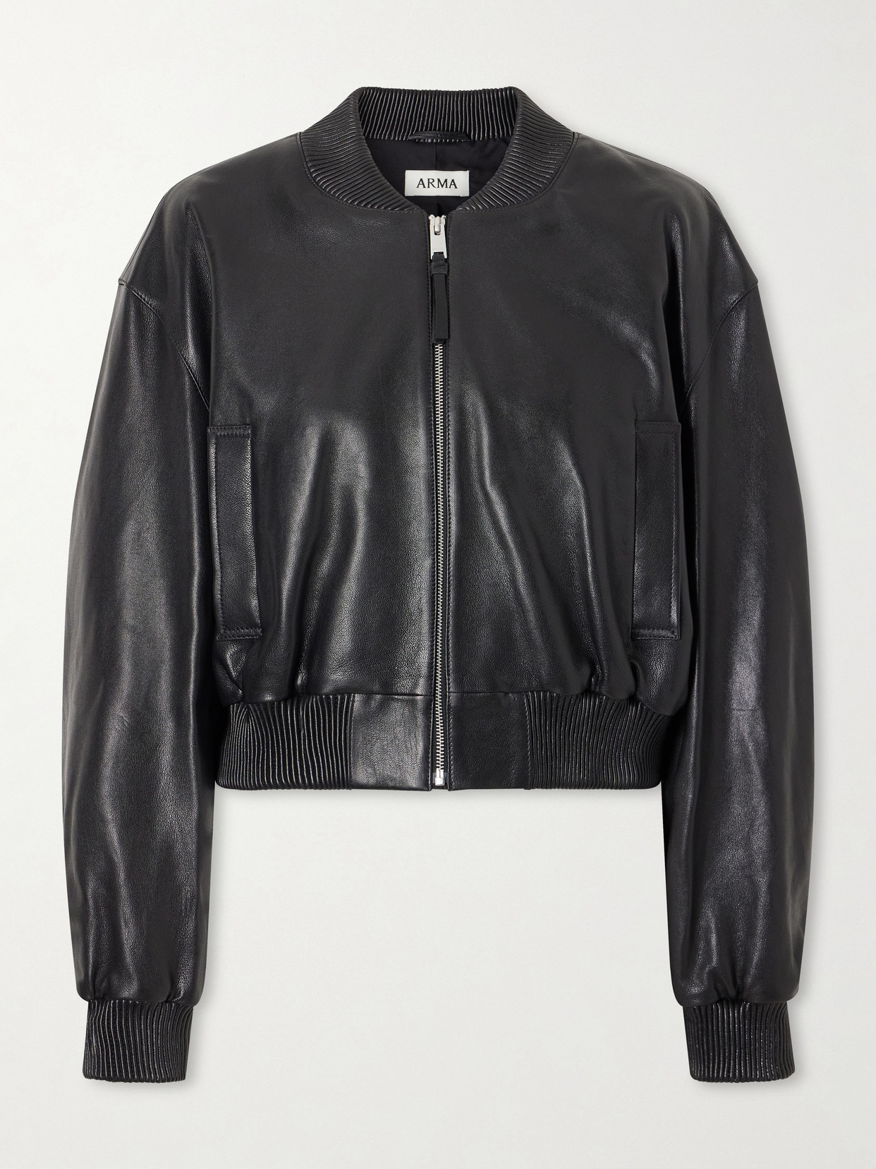 ARMA - Hannan Leather Bomber Jacket - Black