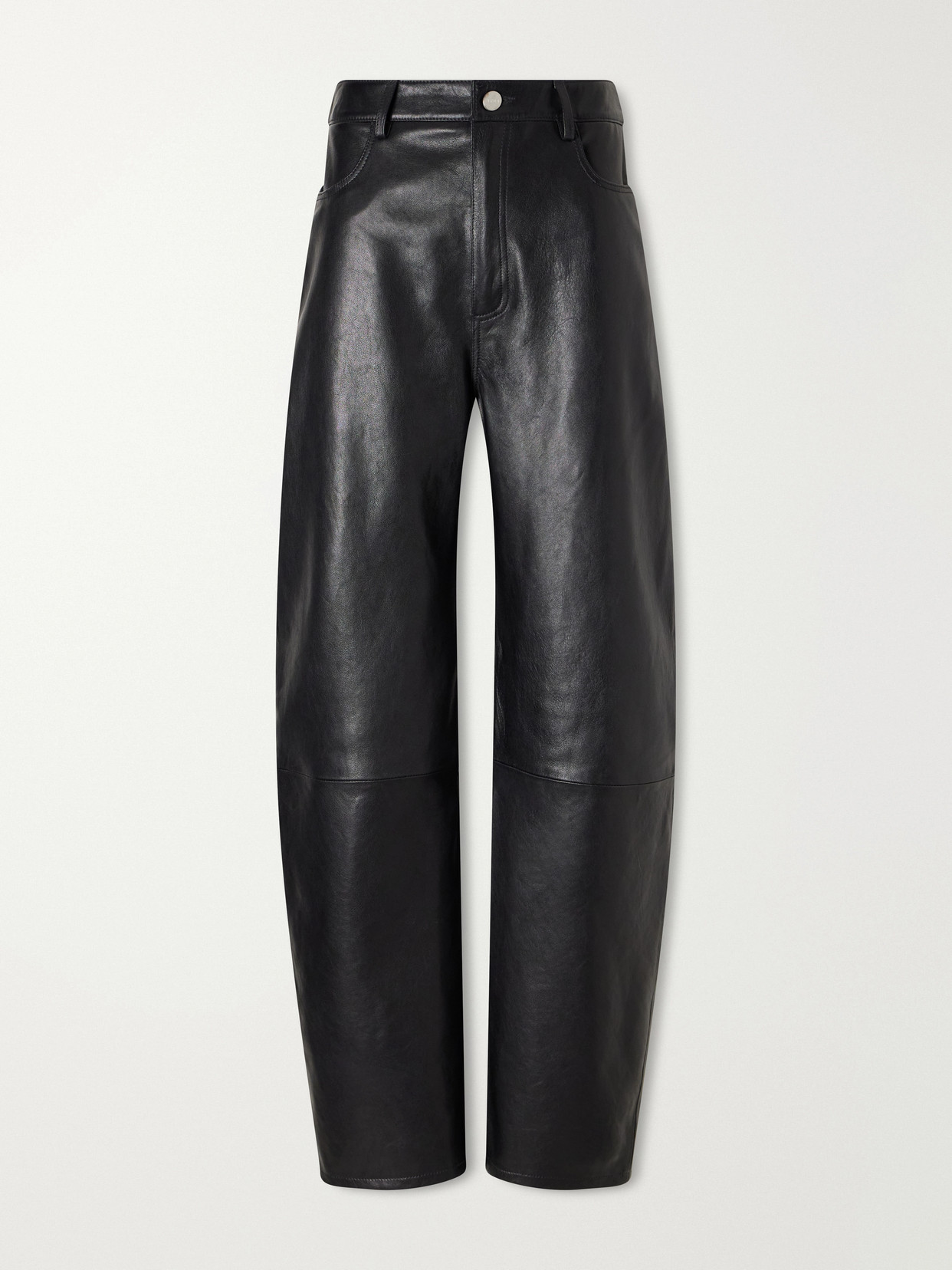 Arma Leather Wide-leg Pants In Black