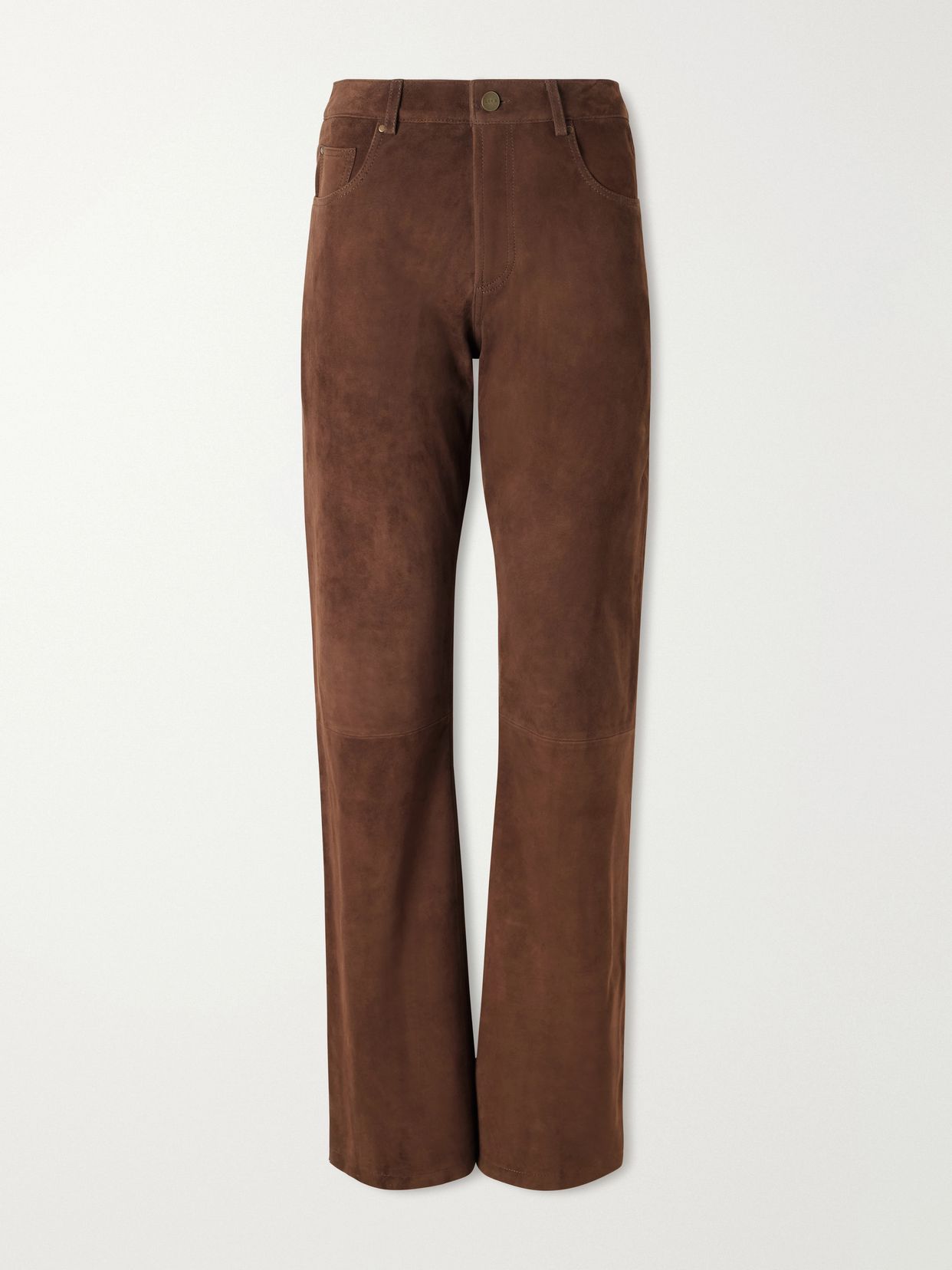 Jean suede straight-leg pants