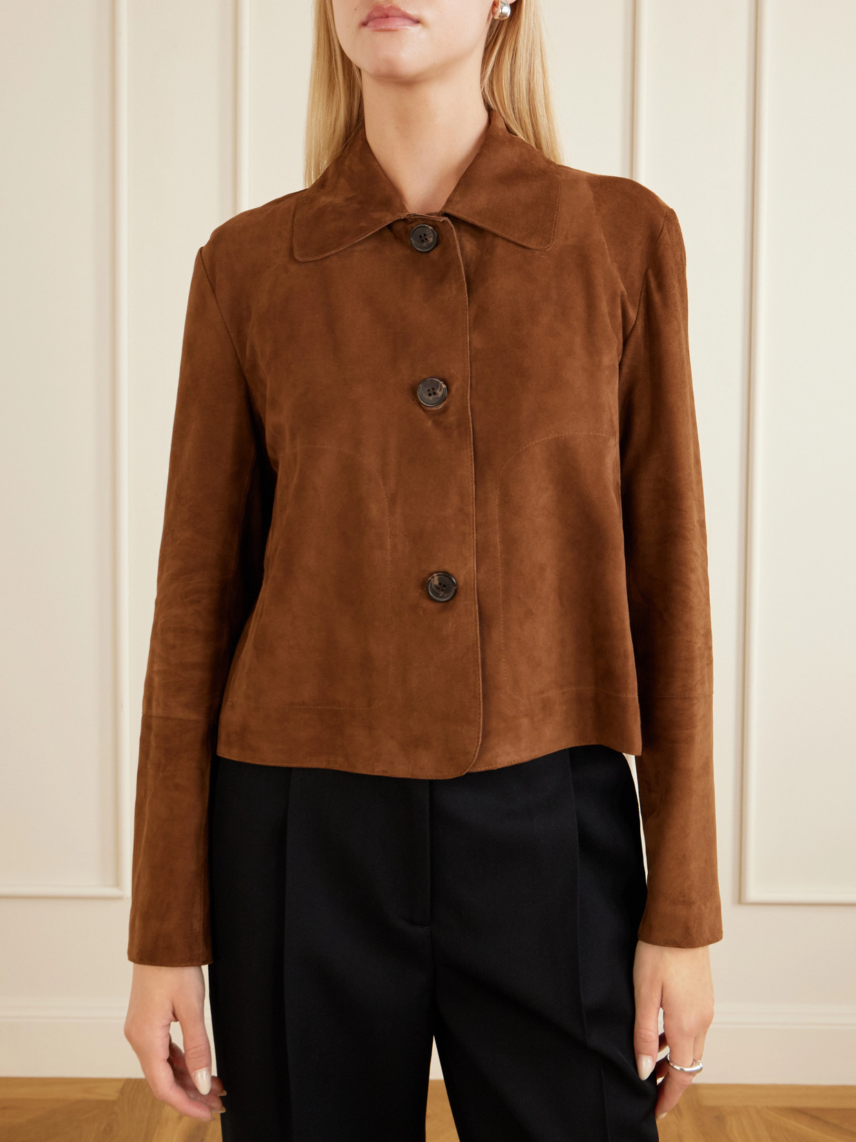Arma Emy Suede Jacket In Brown