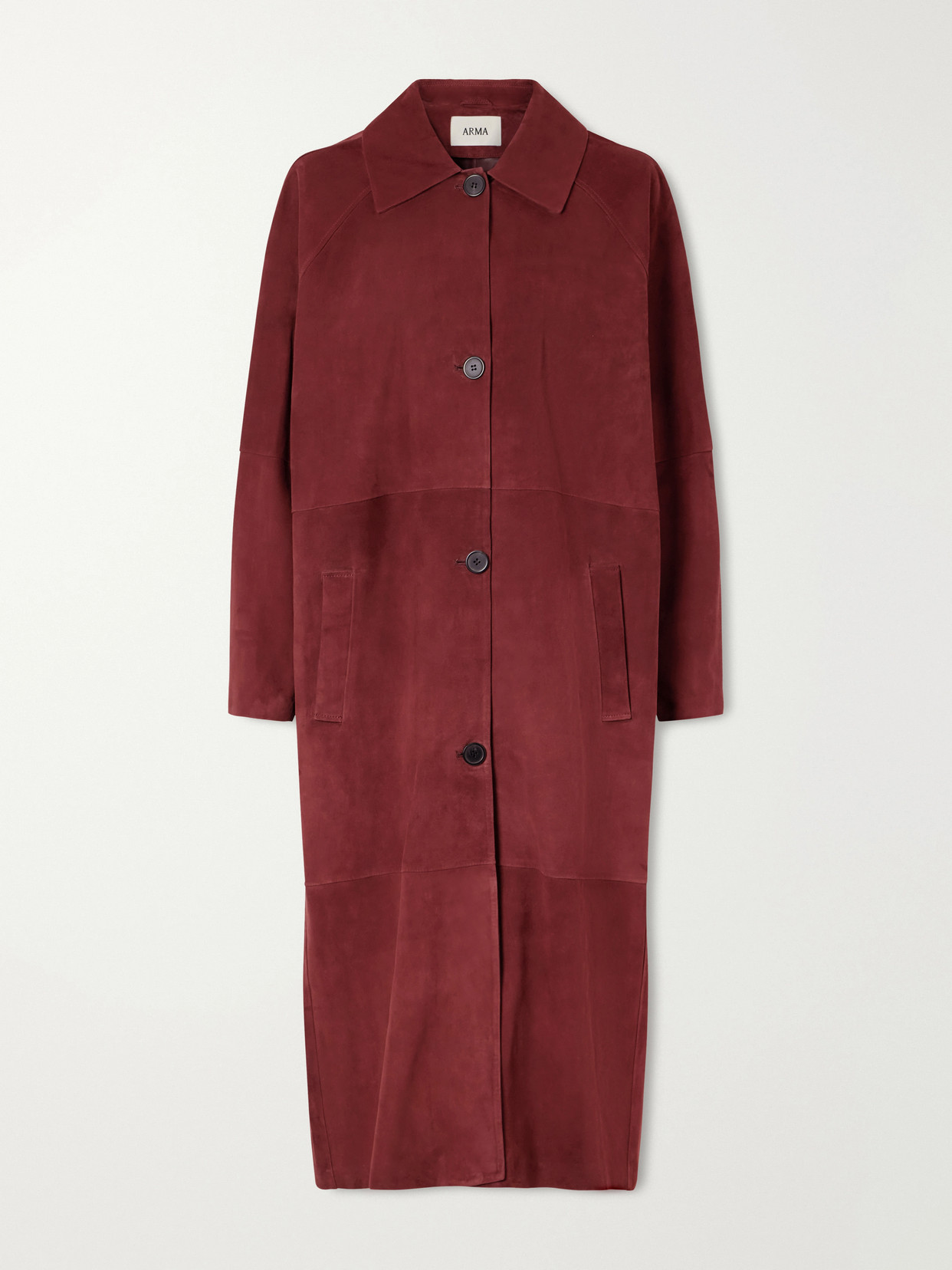 Arma Judy Oversized Suede Coat In Brown