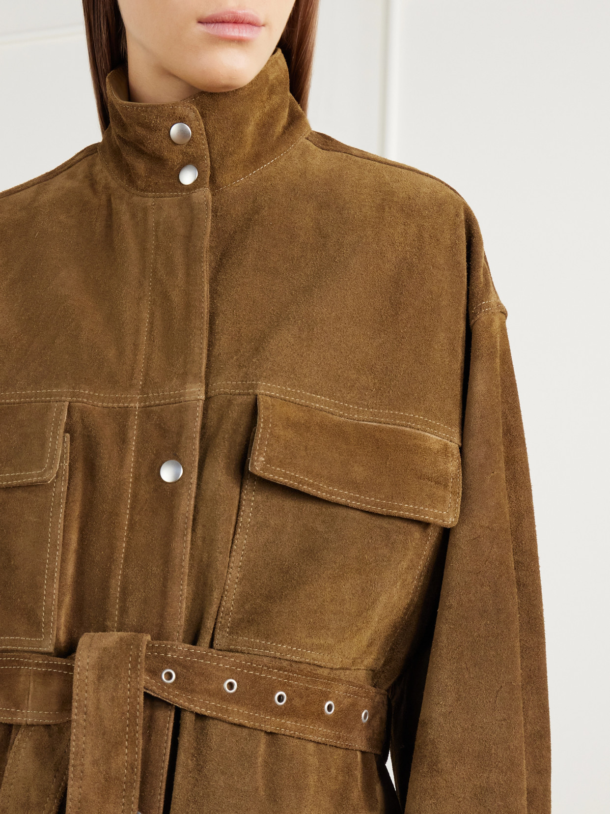 Delore Belted Paneled Jacket