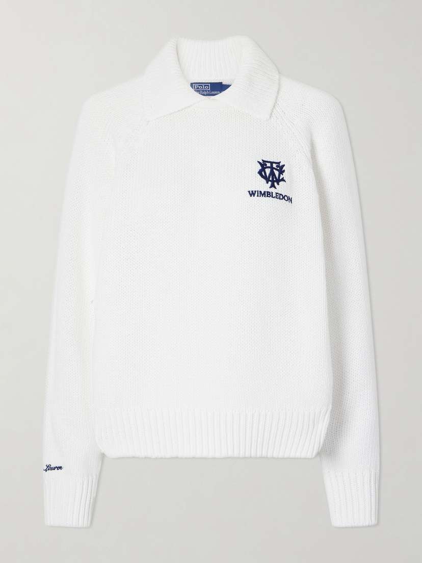 Polo Ralph Lauren + Wimbledon Logo-embroidered Cotton Sweater | Thumbnail 6