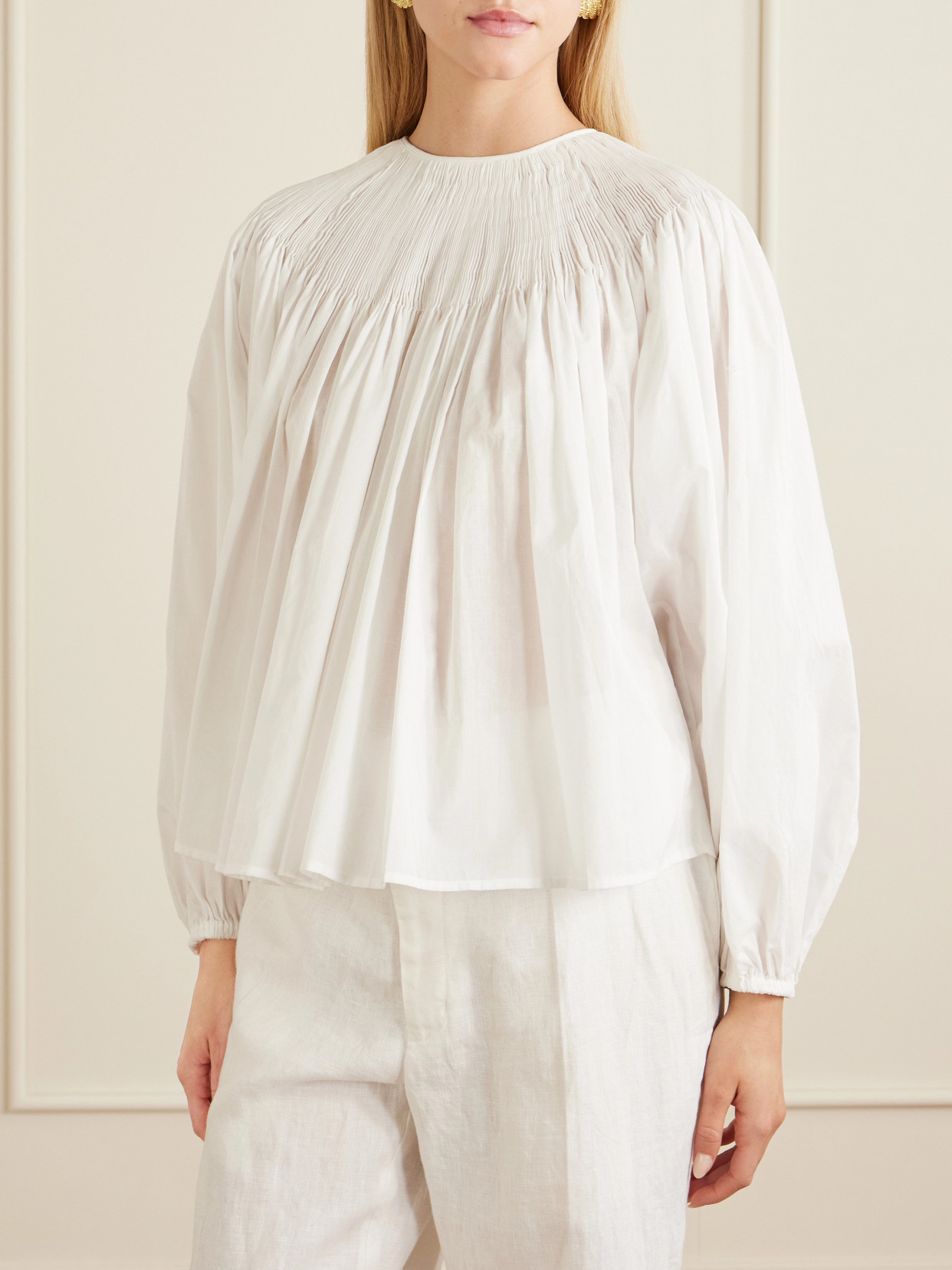 Polo Ralph Lauren - Ruched Cotton-Poplin Blouse