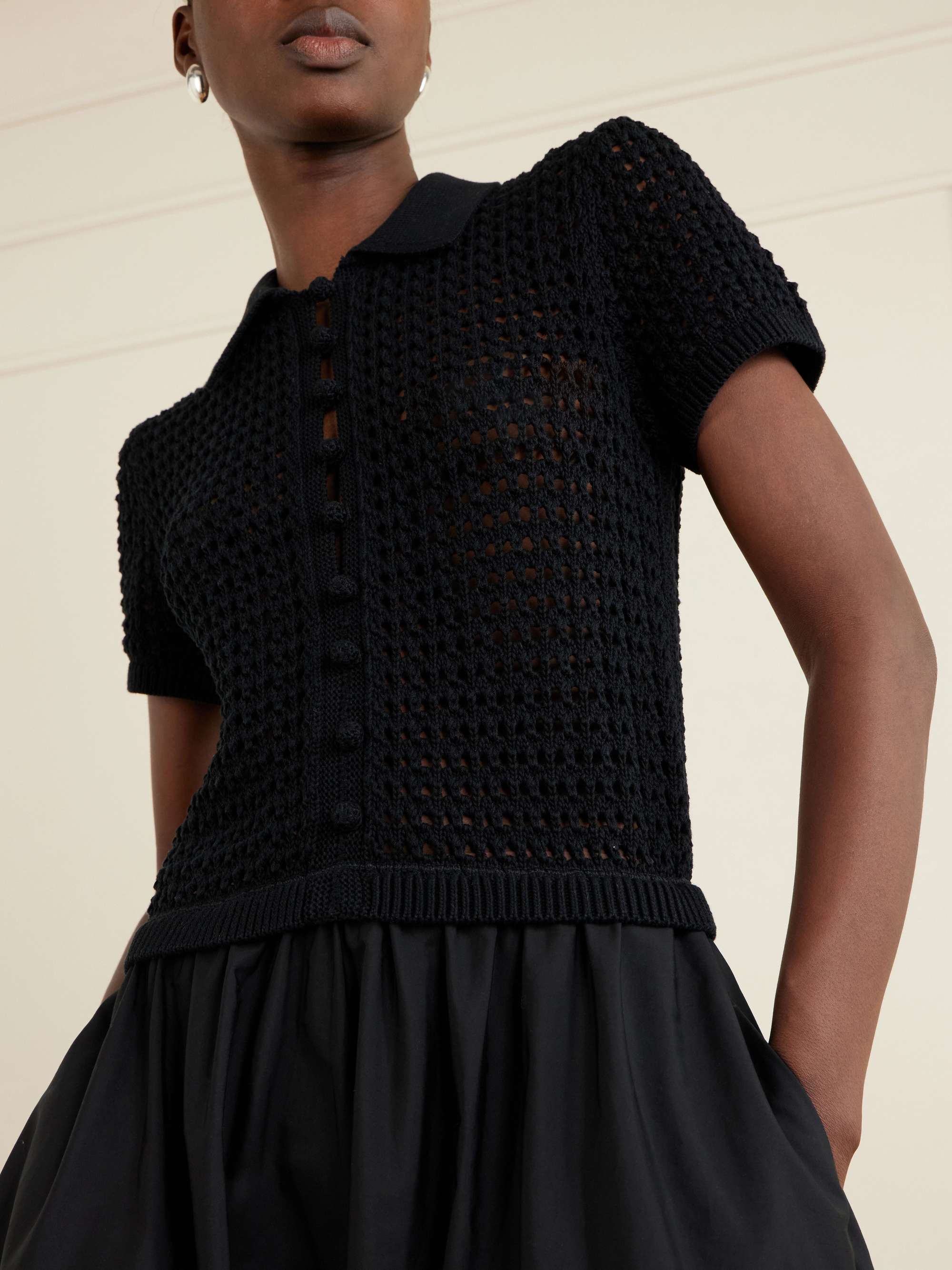 polo ralph lauren crochet dress Silk Crochet Cap-Sleeve Polo Day Dress