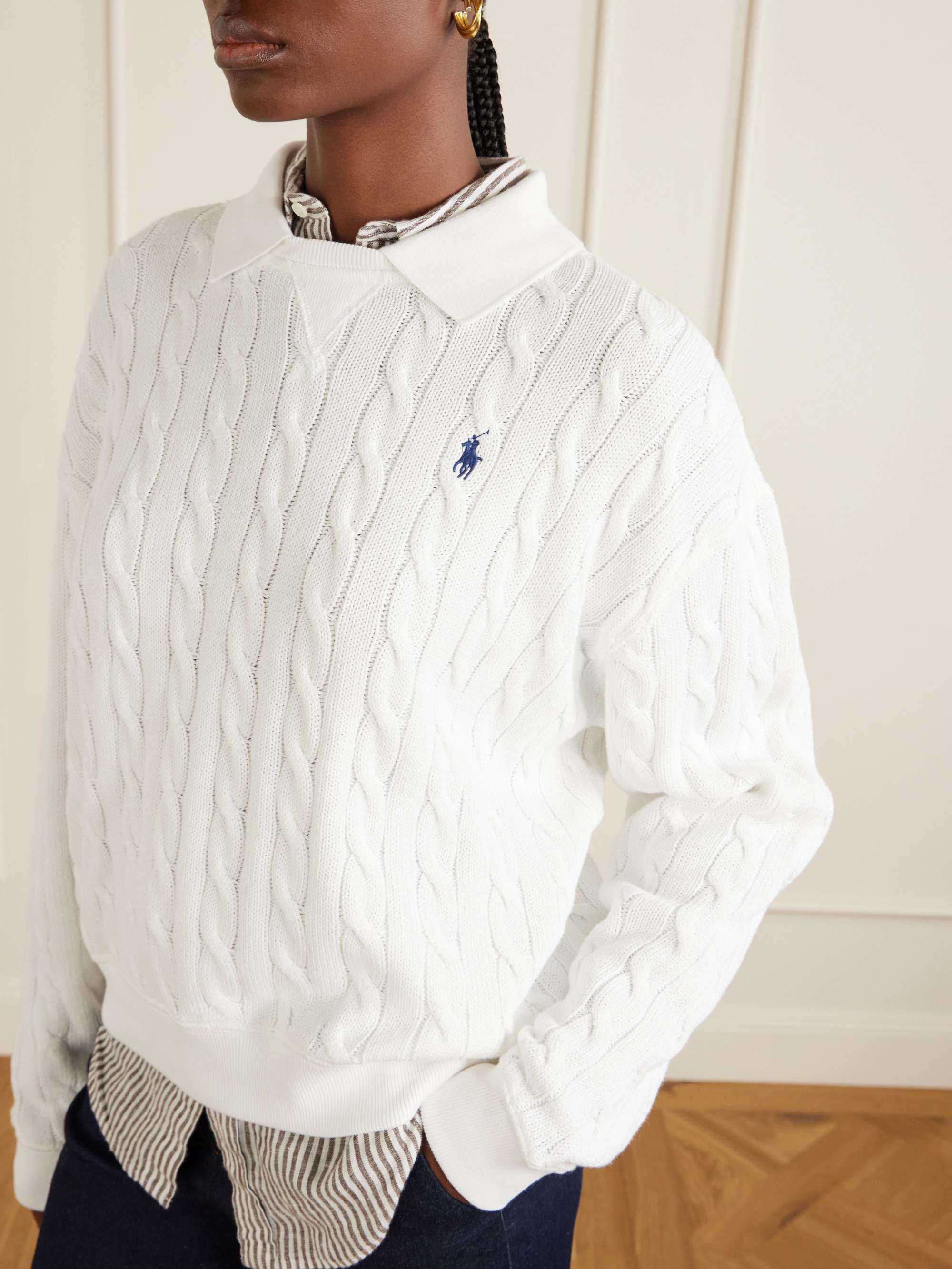 POLO RALPH LAUREN Cotton cable-knit sweater | NET-A-PORTER