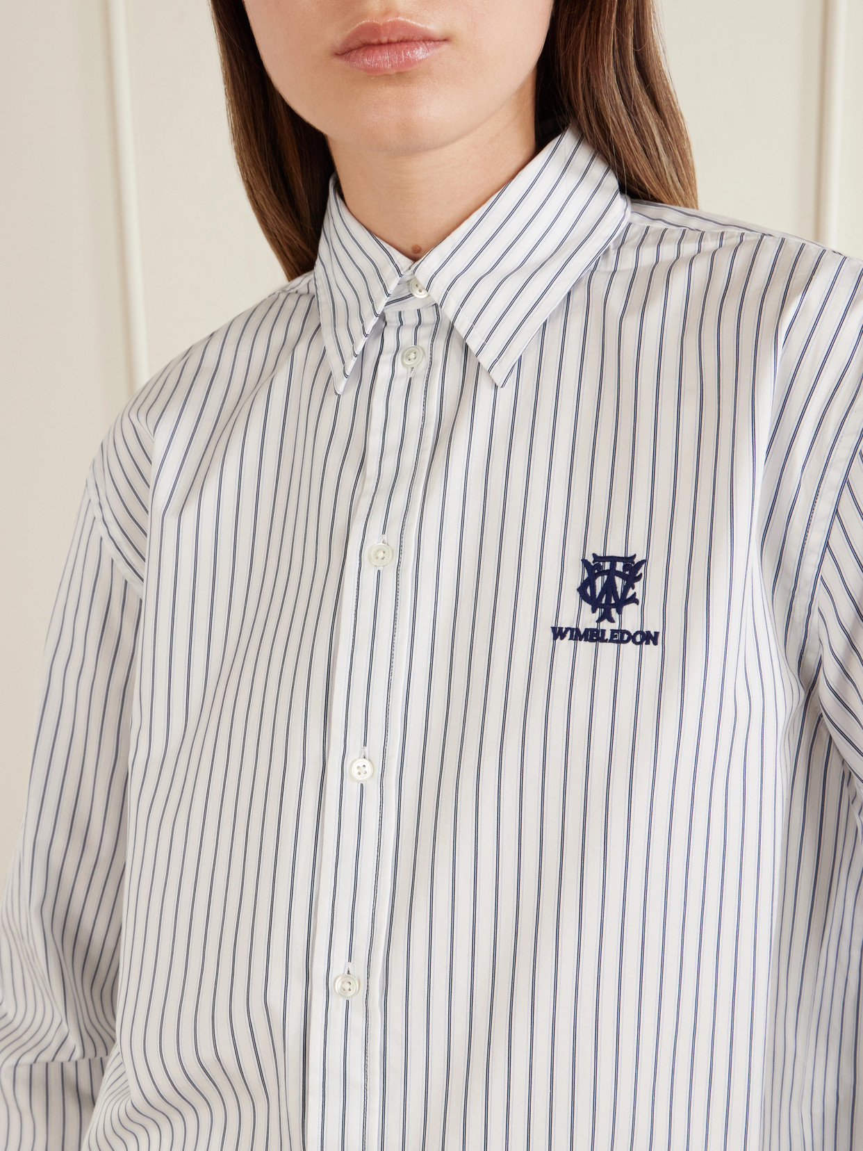 Polo Ralph Lauren - + Wimbledon Embroidered Striped Cotton-Poplin Shirt