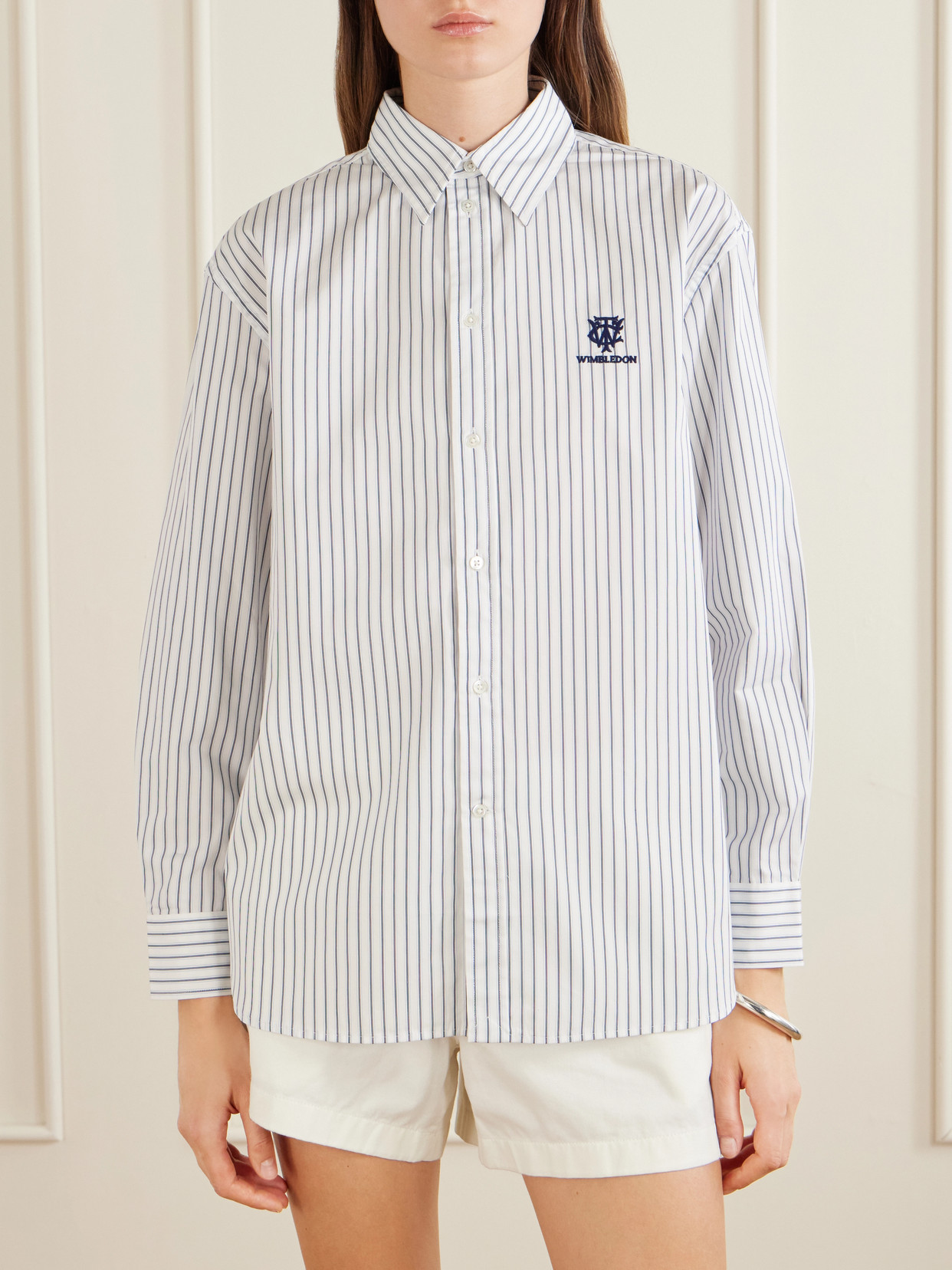 Polo Ralph Lauren - + Wimbledon Embroidered Striped Cotton-Poplin Shirt