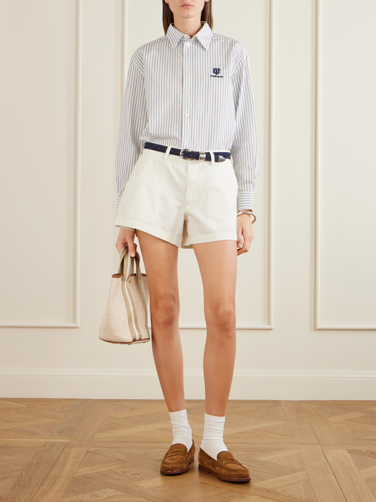 Polo Ralph Lauren - + Wimbledon Embroidered Striped Cotton-Poplin Shirt