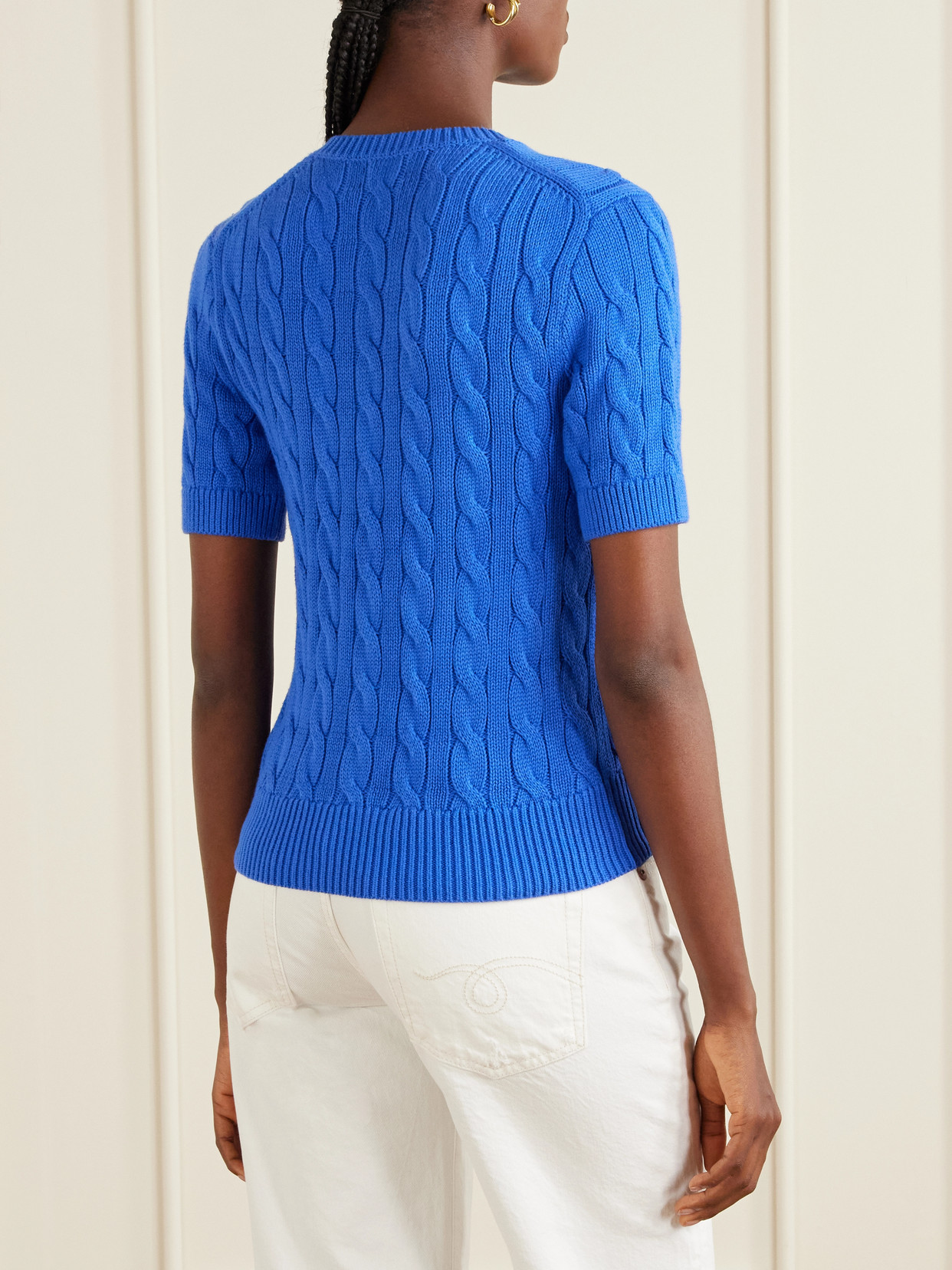 Ralph Lauren - Logo-Embroidered Cable-Knit Cotton Cardigan Polo