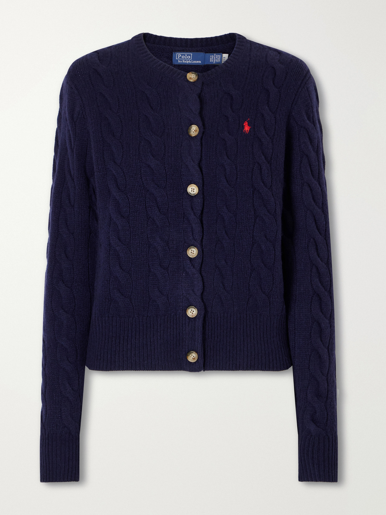 Polo Ralph Lauren Logo-embroidered Wool And Cashmere-blend Cardigan In Blue