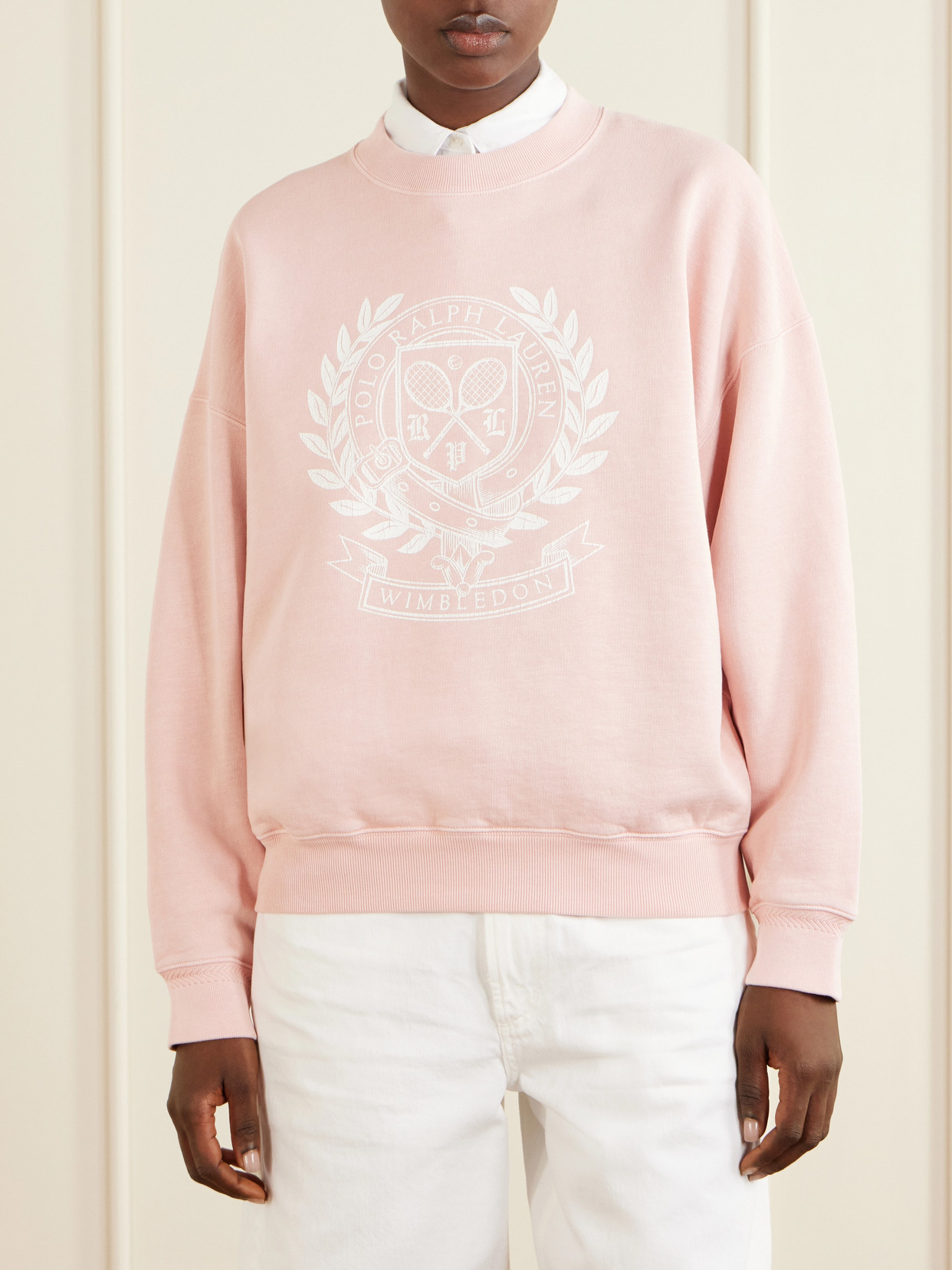 Polo Ralph Lauren - + Wimbledon Logo-Printed Cotton-Blend Jersey Sweatshirt