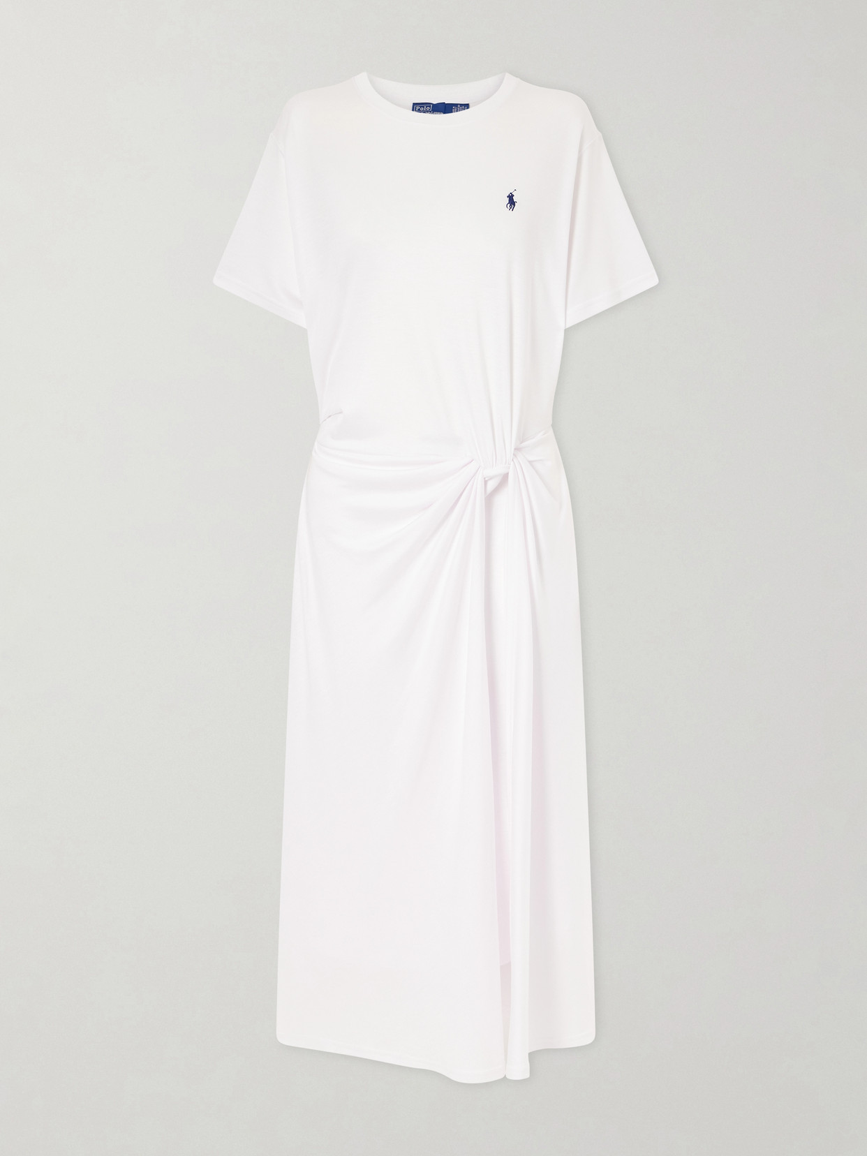 Polo Ralph Lauren Gathered Jersey Maxi Dress In White