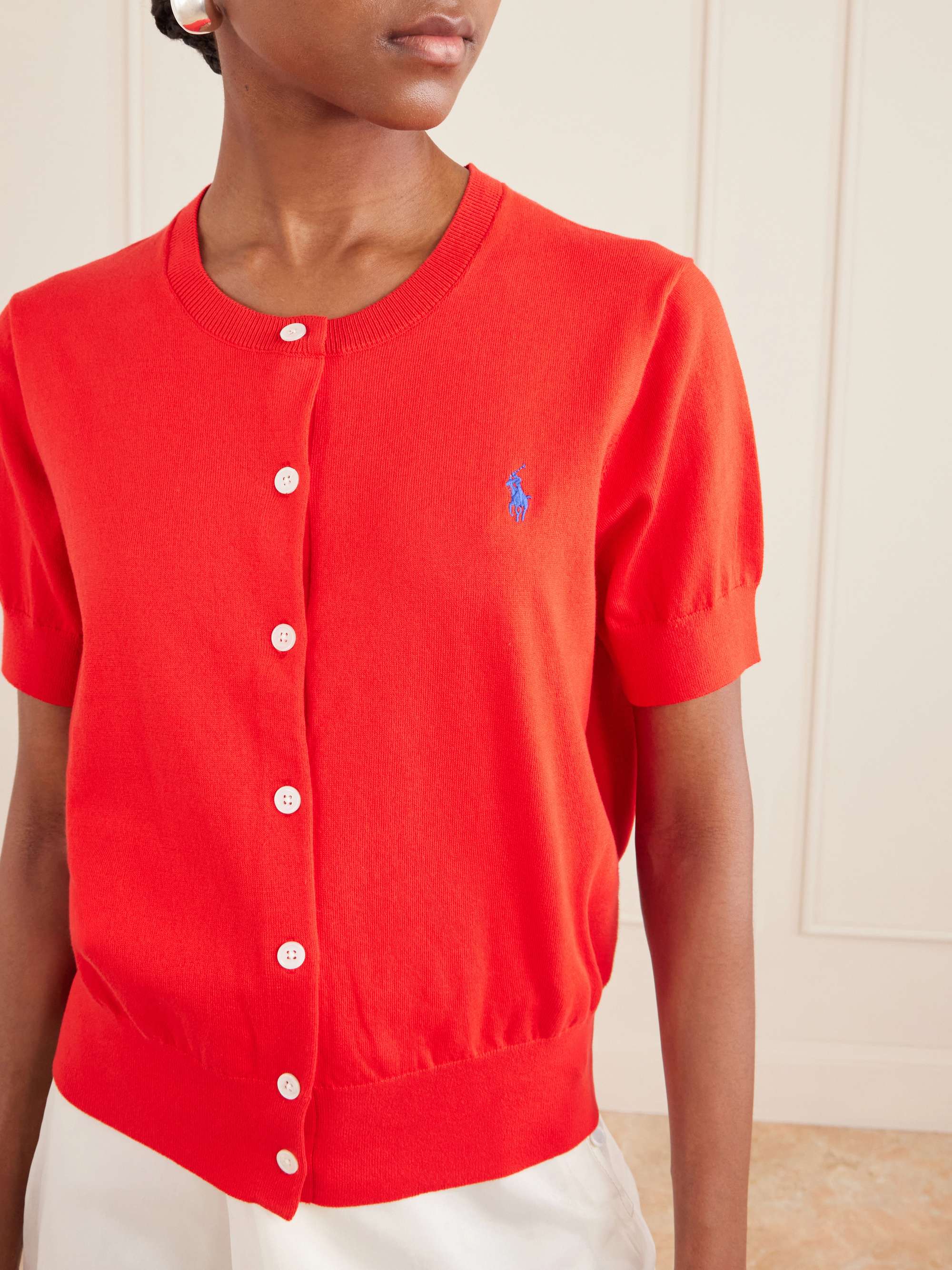 POLO RALPH LAUREN Logo-embroidered cotton-blend cardigan | NET-A