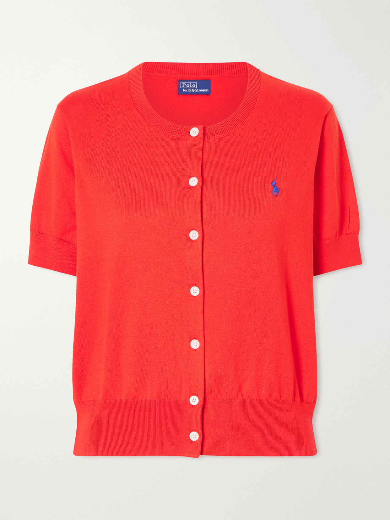 Polo Ralph Lauren Logo-embroidered Cotton-blend Cardigan In Red