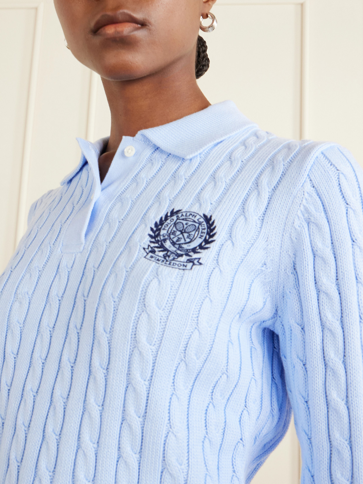 Ralph Lauren - + Wimbledon Logo-Embroidered Cable-Knit Cotton Polo Shirt Polo