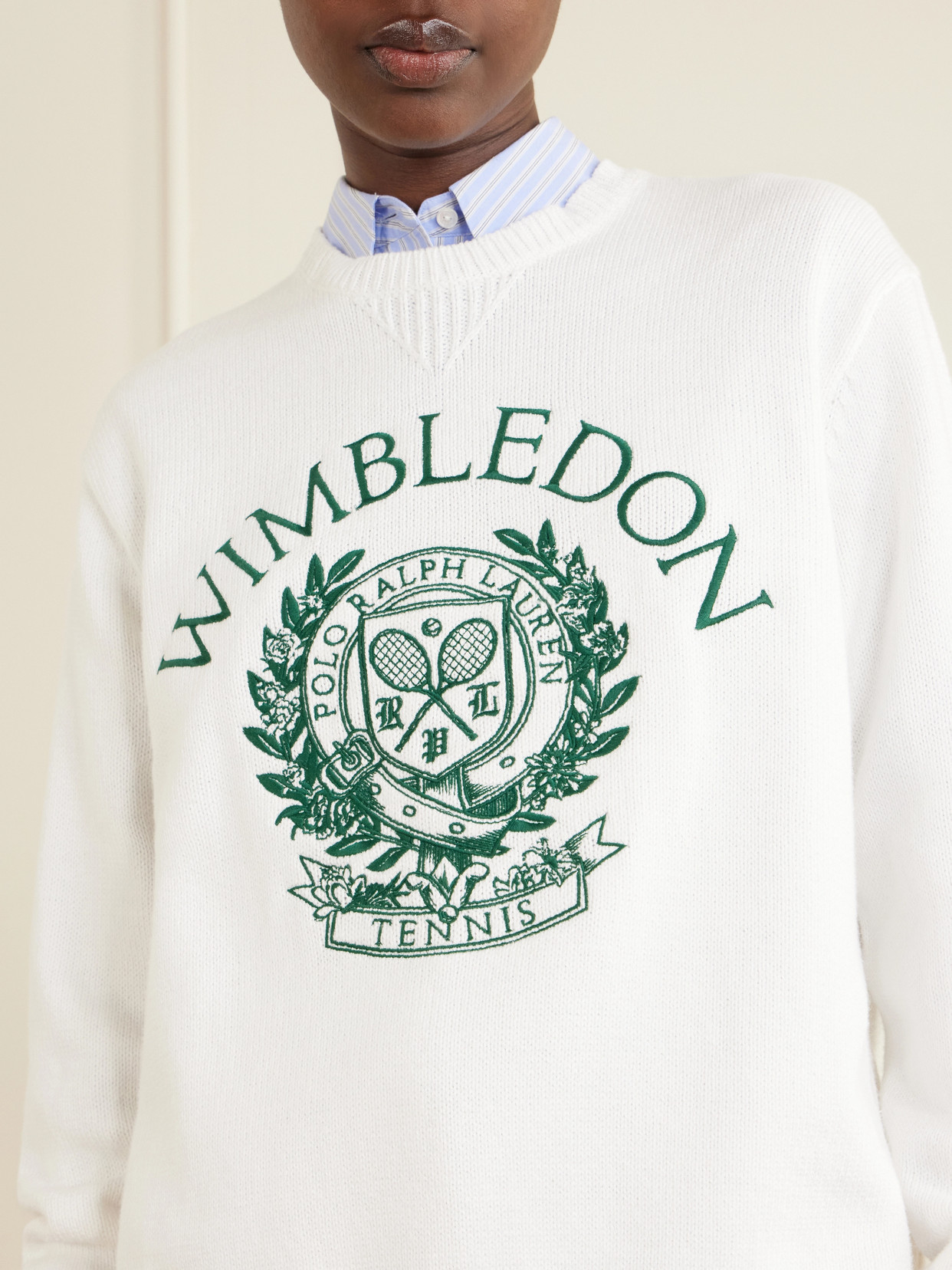 Polo Ralph Lauren - + Wimbledon Logo-Embroidered Cotton Sweater