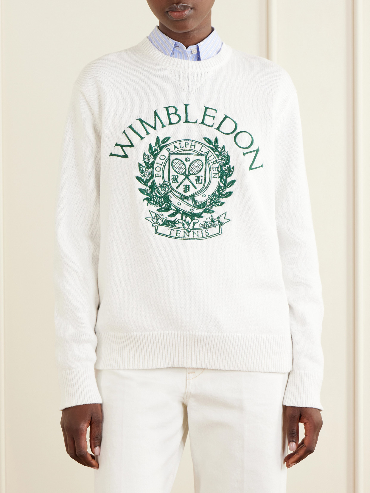 Polo Ralph Lauren - + Wimbledon Logo-Embroidered Cotton Sweater