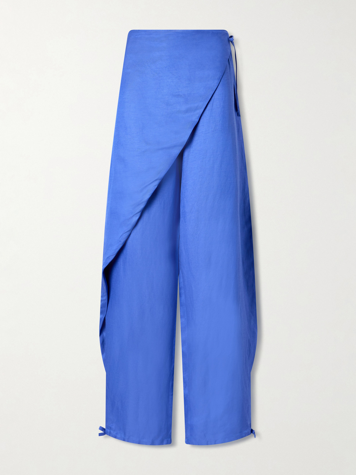 Polo Ralph Lauren Tie-detailed Woven Tapered Pants In Blue
