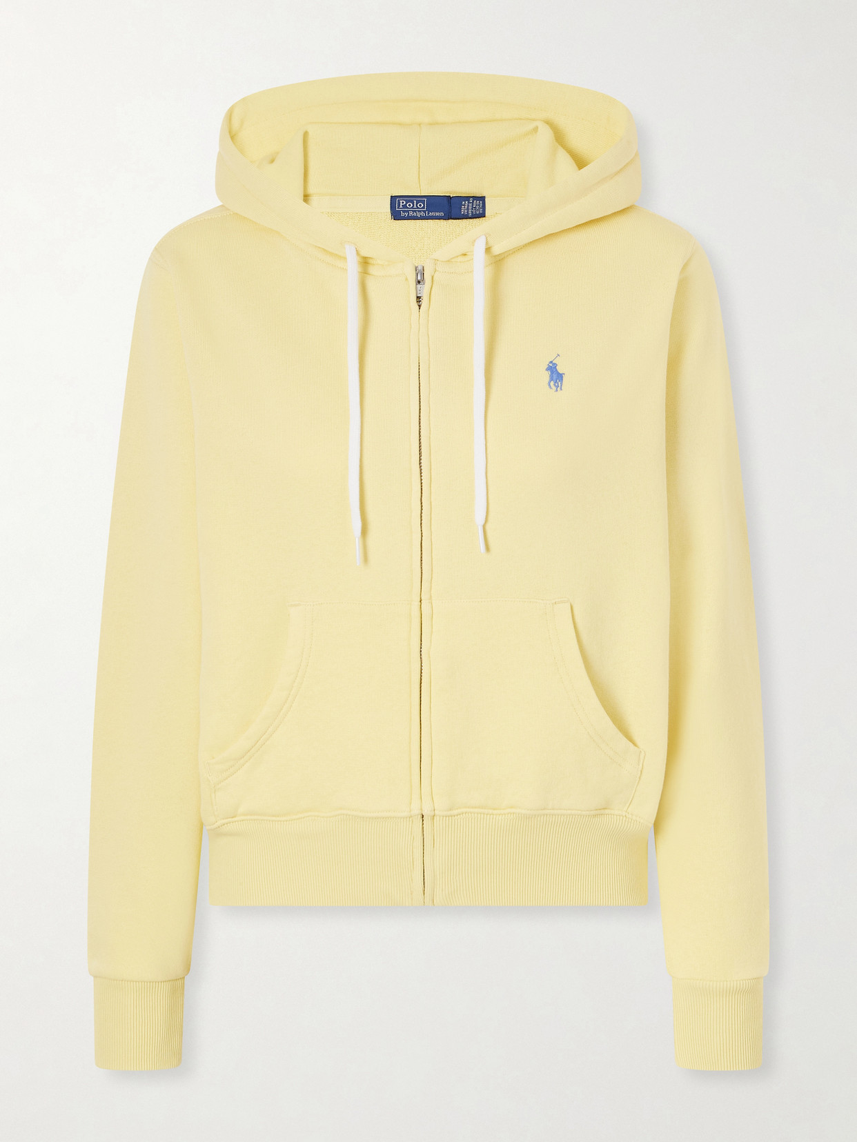 Polo Ralph Lauren Logo-embroidered Cotton-blend Zip-up Hoodie In Yellow