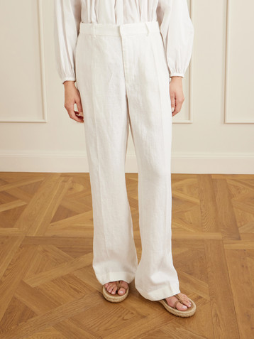 Polo Ralph Lauren Pleated linen straight-leg pants