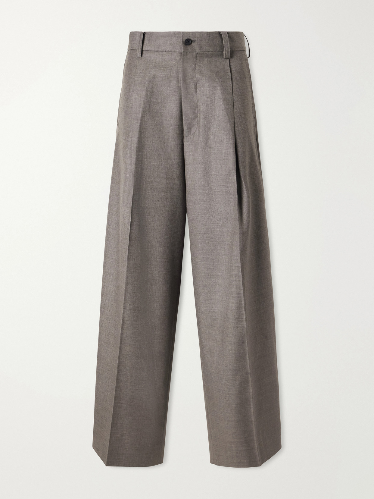 Ssstein Wool Pleated Wide-leg Pants In Gray
