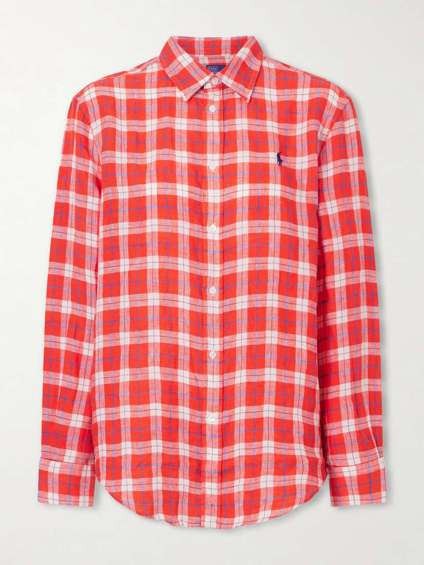 Polo Ralph Lauren Logo-embroidered Checked Linen Shirt | Thumbnail 6 Polo Ralph Lauren Logo-embroidered Checked Linen Shirt | Thumbnail 6